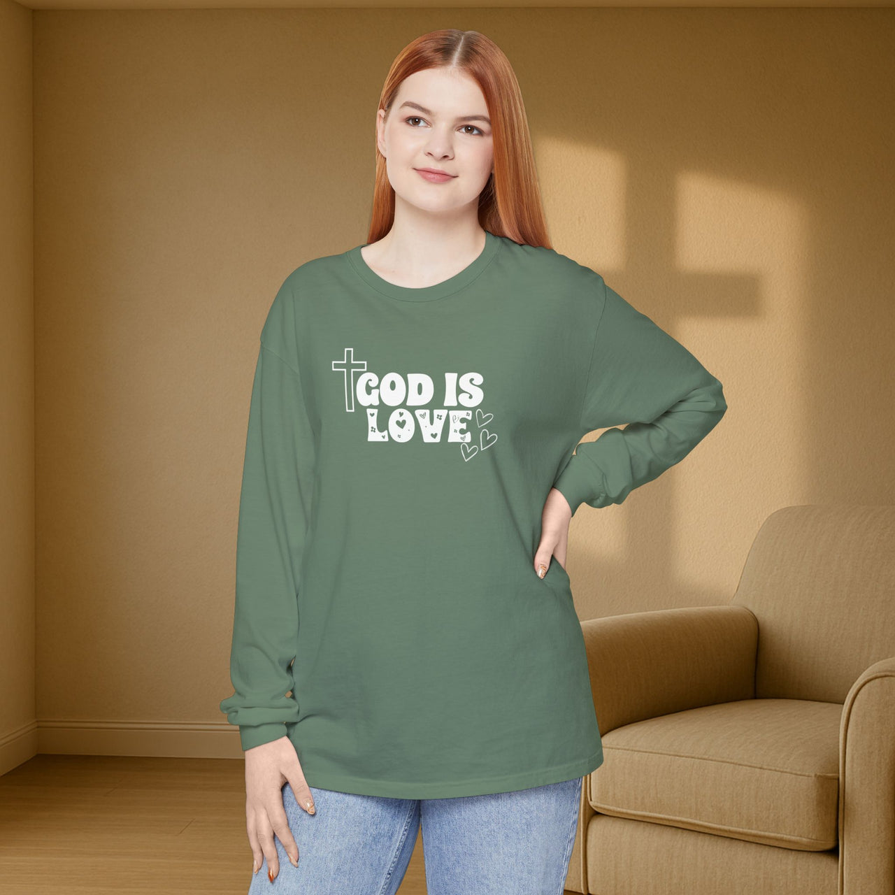 God is Love Unisex Relaxed Fit Long Sleeve T-Shirt - My Faith My Father