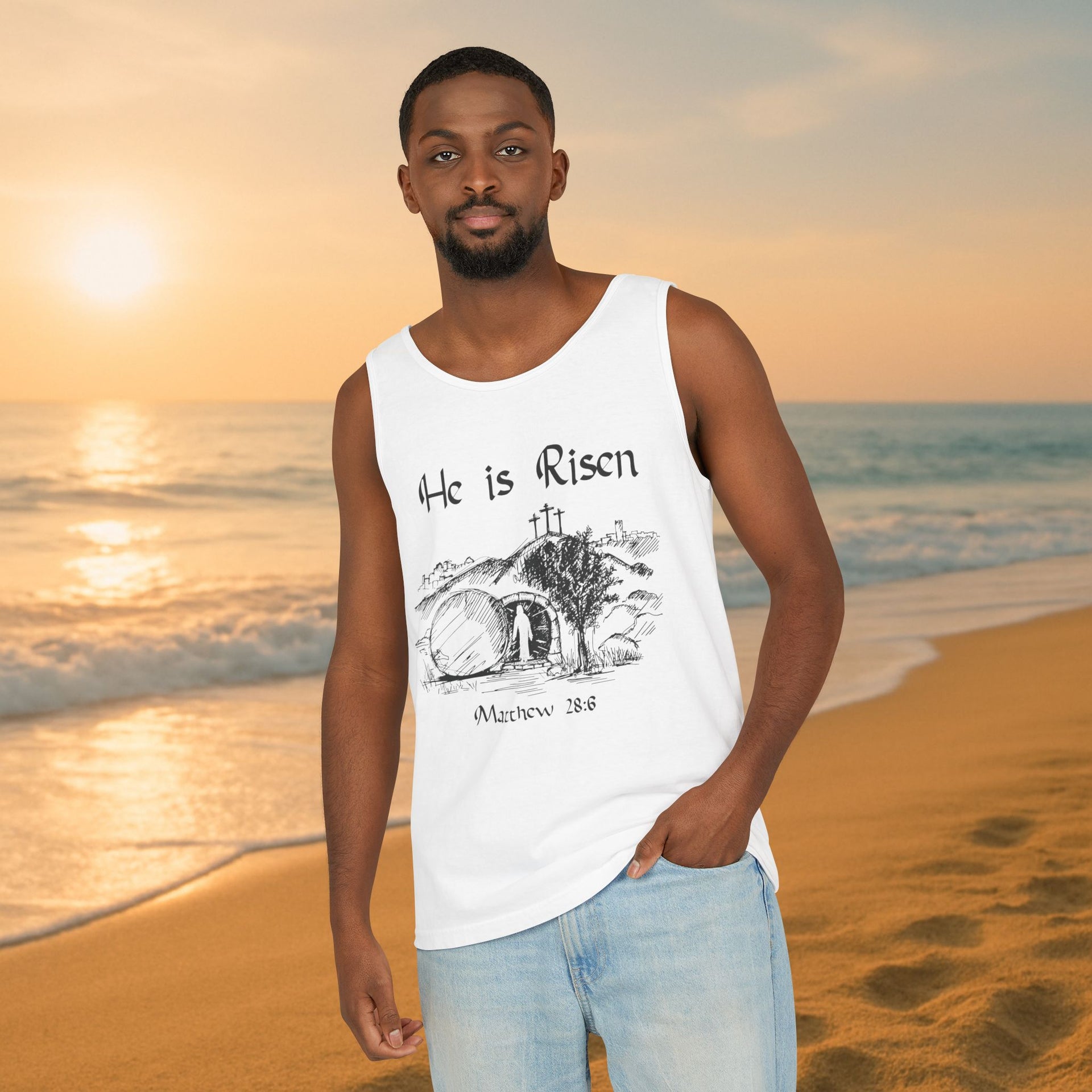 He Is Risen Unisex Relaxed Fit Tank Top - My Faith My Father