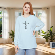 Jesus Cross Unisex Relaxed Fit Long Sleeve T-Shirt - My Faith My Father