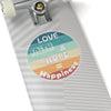 Love, Faith, Hope = Happiness Kiss-Cut Stickers - My Faith My Father