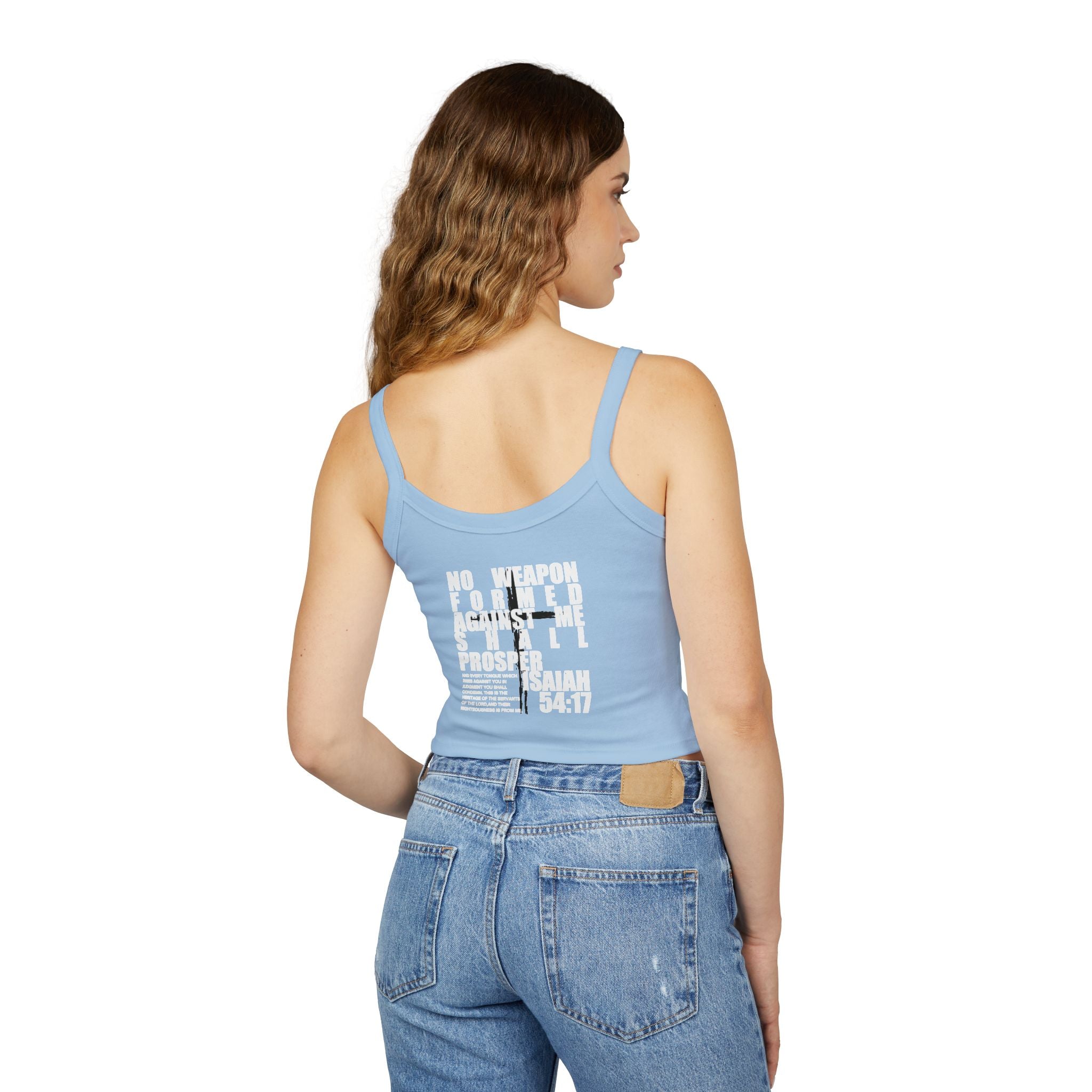 Isaiah 54:17 No Weapon Formed Against Me Women's Spaghetti Strap Tank Top