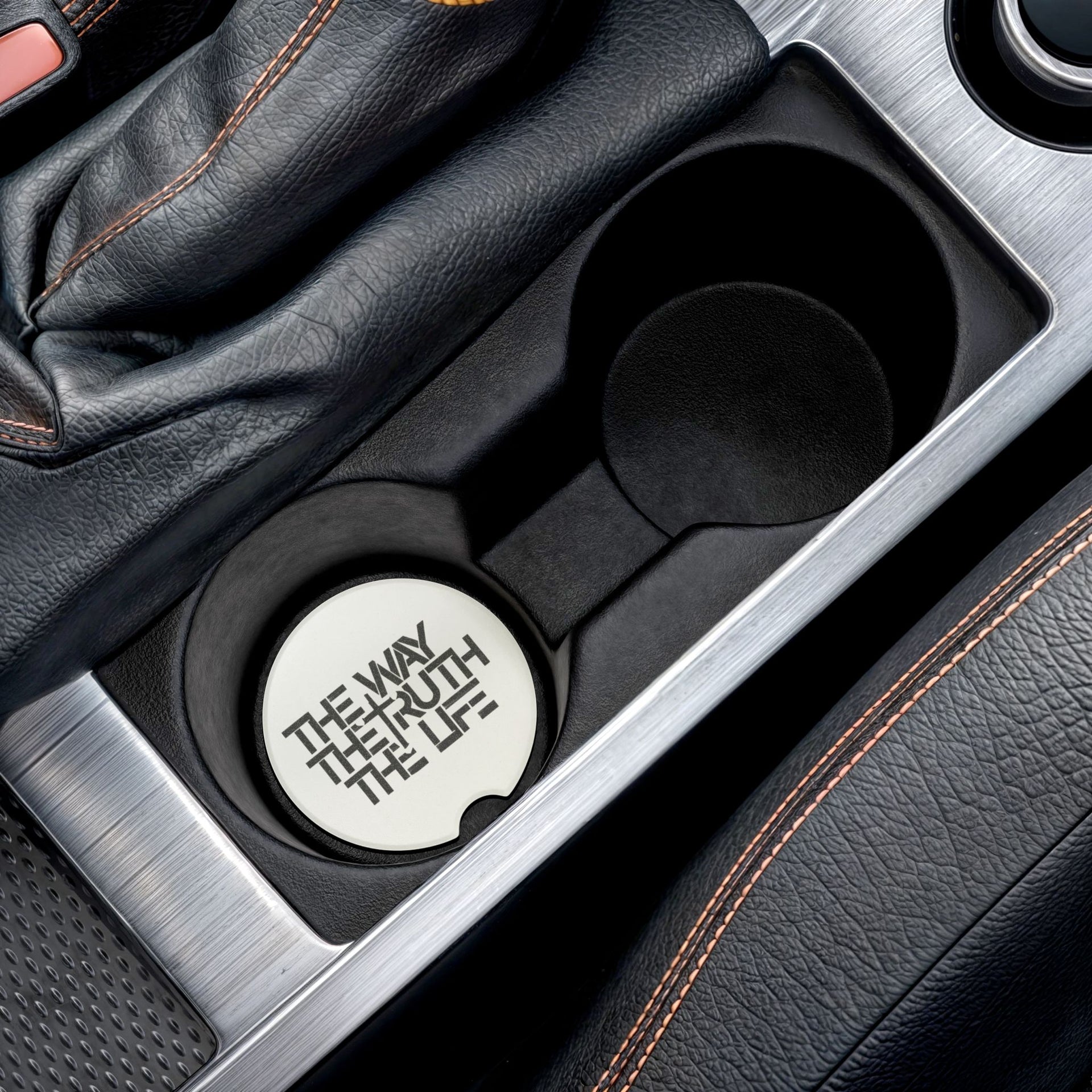 The Way The Truth The Life Soapstone Car Coaster - My Faith My Father