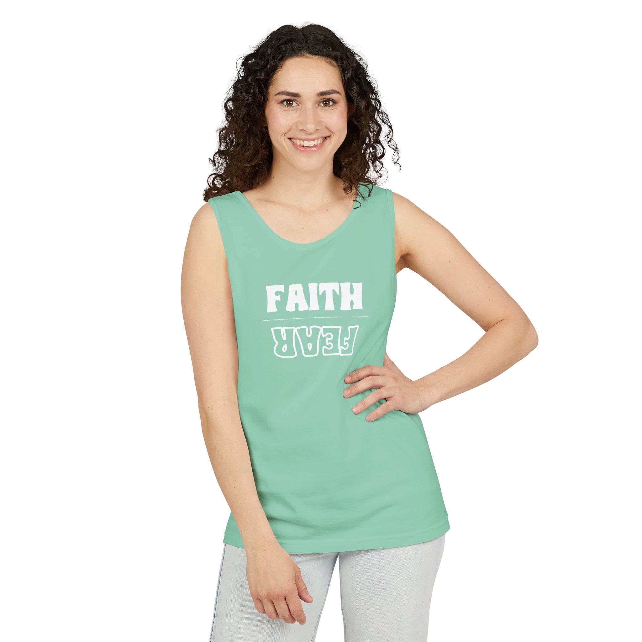 Faith Over Fear Unisex Tank Top, Inspirational Tank Top, Gender Neutral Muscle Tee, Religious Apparel, Christian Clothing