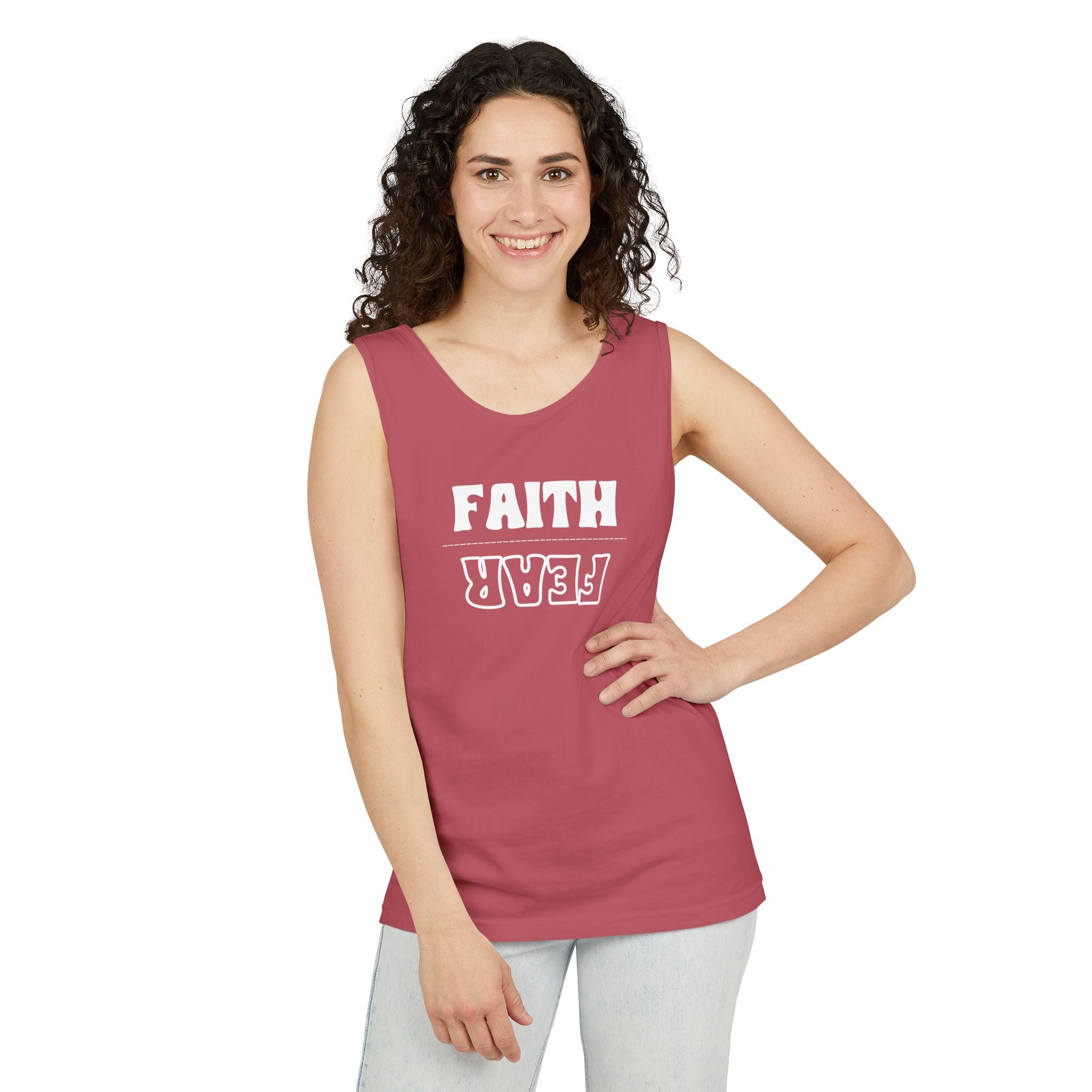 Faith Over Fear Unisex Tank Top, Inspirational Tank Top, Gender Neutral Muscle Tee, Religious Apparel, Christian Clothing