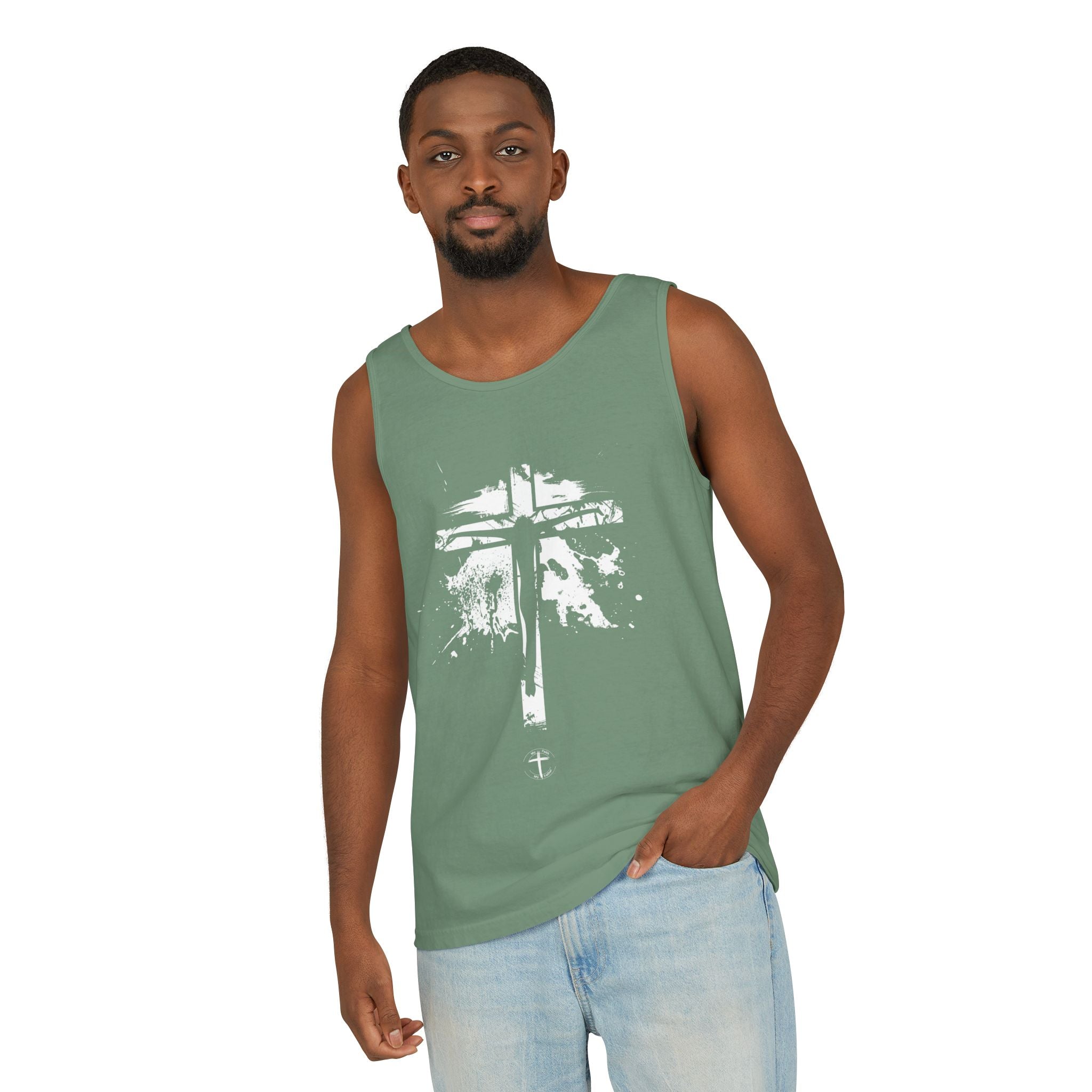 Jesus On Cross Relaxed Fit Tank Top