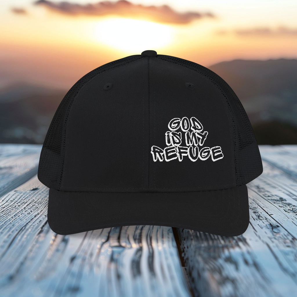 God Is My Refuge Snapback Trucker Hat - My Faith My Father
