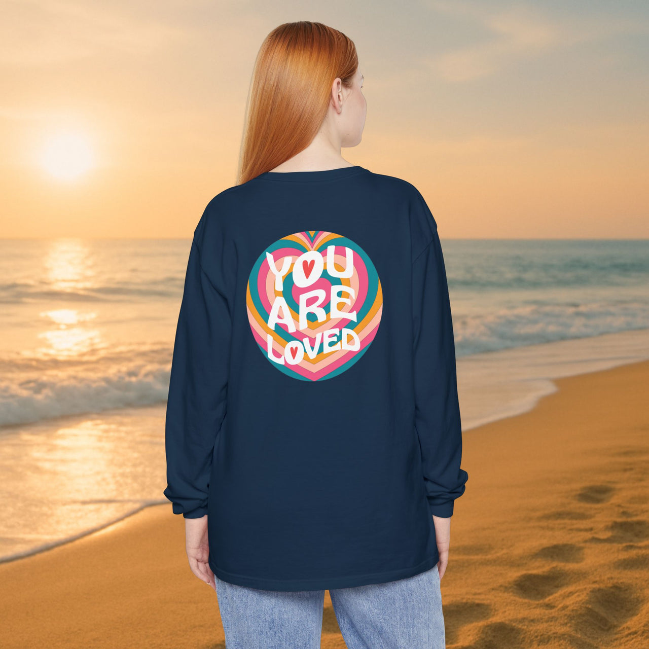 You Are Loved Retro Unisex Relaxed Fit Long Sleeve T-Shirt - My Faith My Father