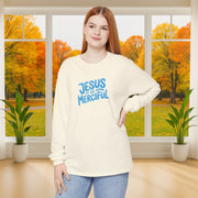 Jesus is Merciful Unisex Relaxed Fit Long Sleeve T-Shirt - My Faith My Father