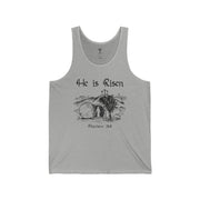 He is Risen Unisex Tank Top, Christian Graphic Tank, , Holiday Apparel Gift, Inspirational Clothing - My Faith My Father