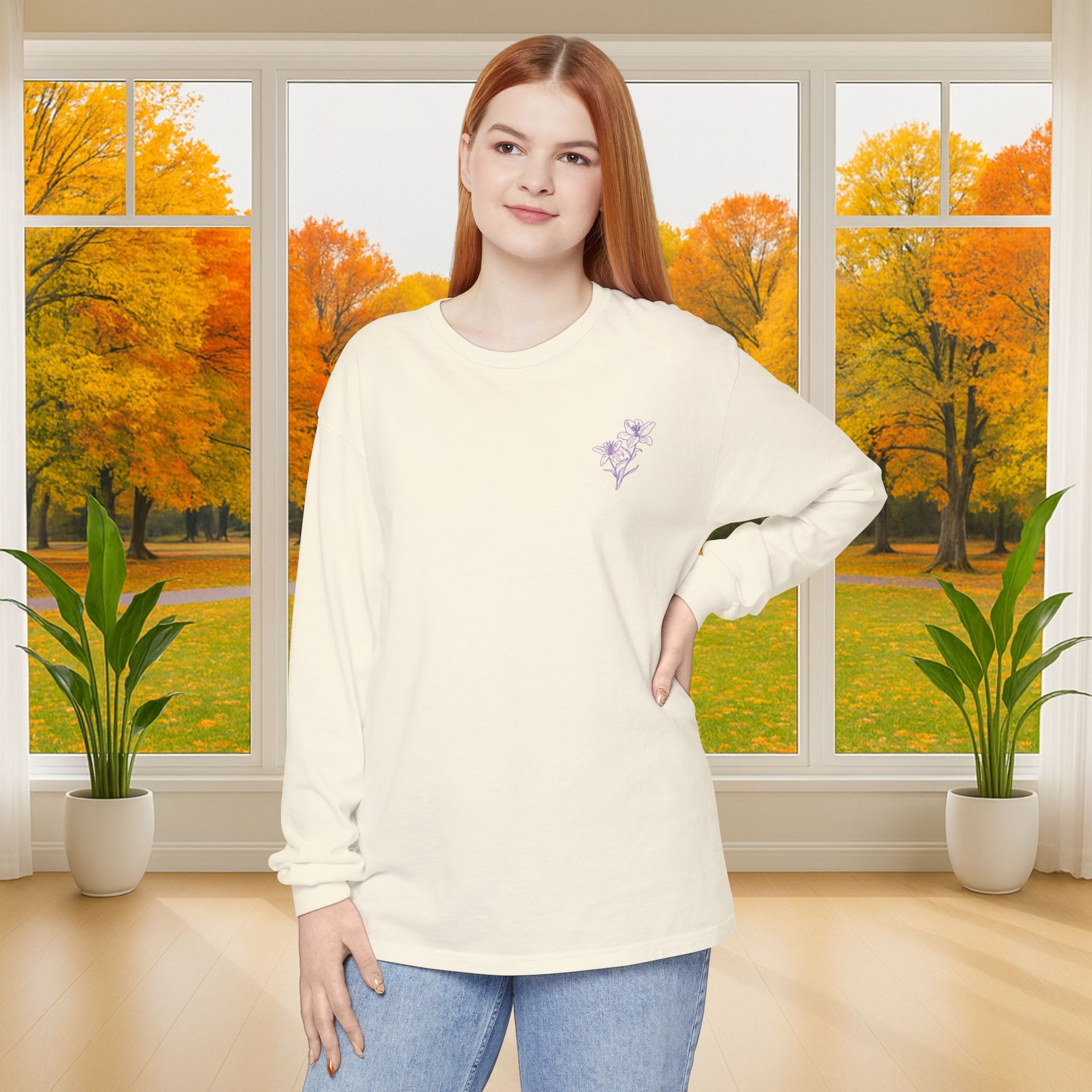 Lilies Unisex Relaxed Fit Long Sleeve T-Shirt - My Faith My Father