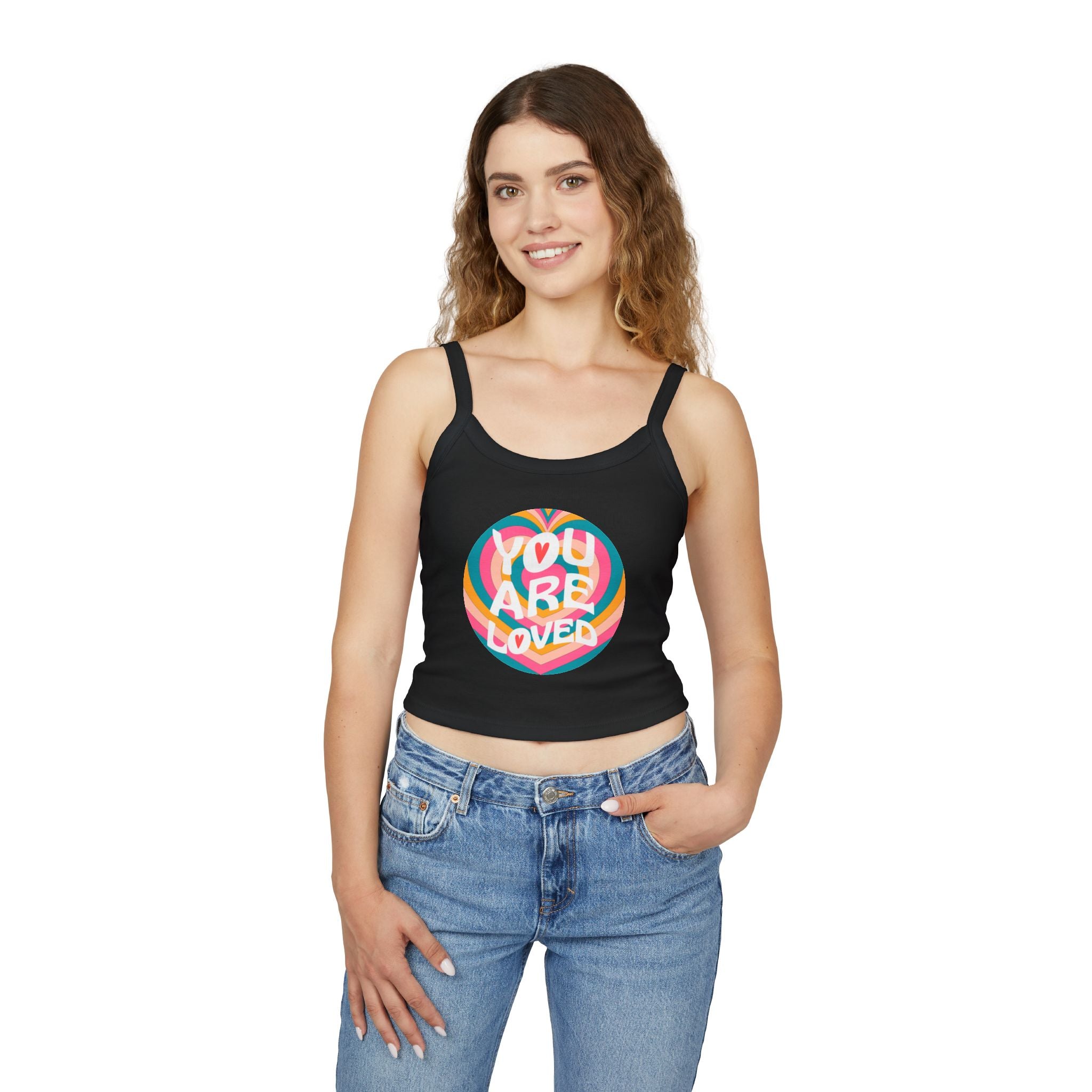 You Are Loved Retro Women's Spaghetti Strap Tank Top