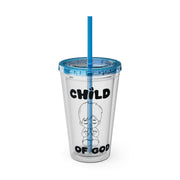 Child of God (Boy) Sunsplash 16oz Tumbler With Straw - My Faith My Father