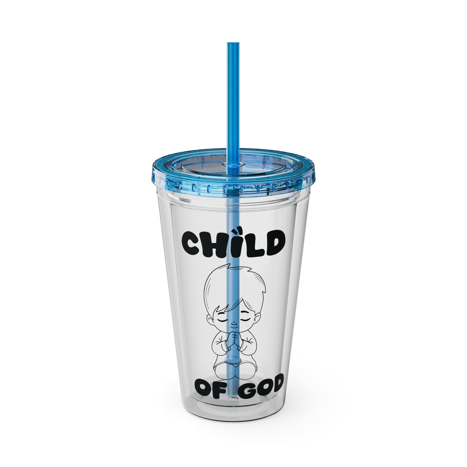 Child of God (Boy) Sunsplash 16oz Tumbler With Straw - My Faith My Father