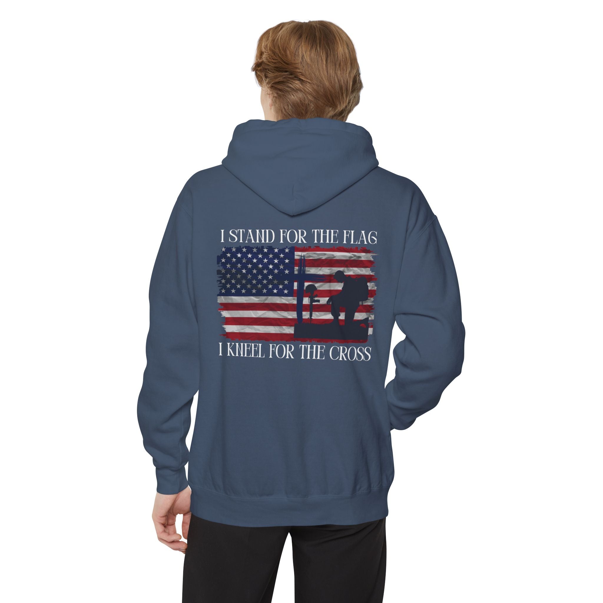 I Stand for the Flag, I Kneel for the Cross Unisex Relaxed Fit Hoodie