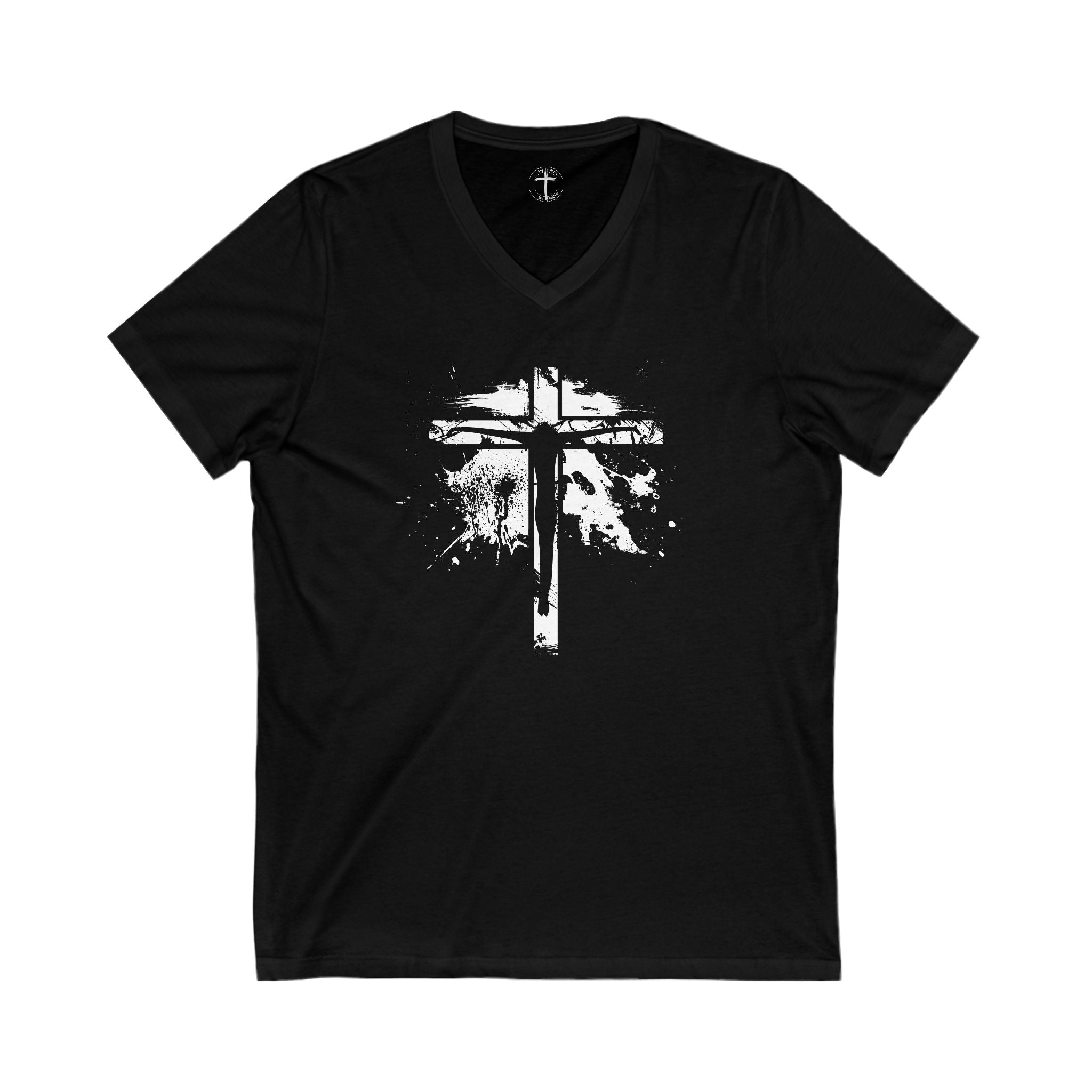 Jesus On Cross Unisex V-Neck T-Shirt