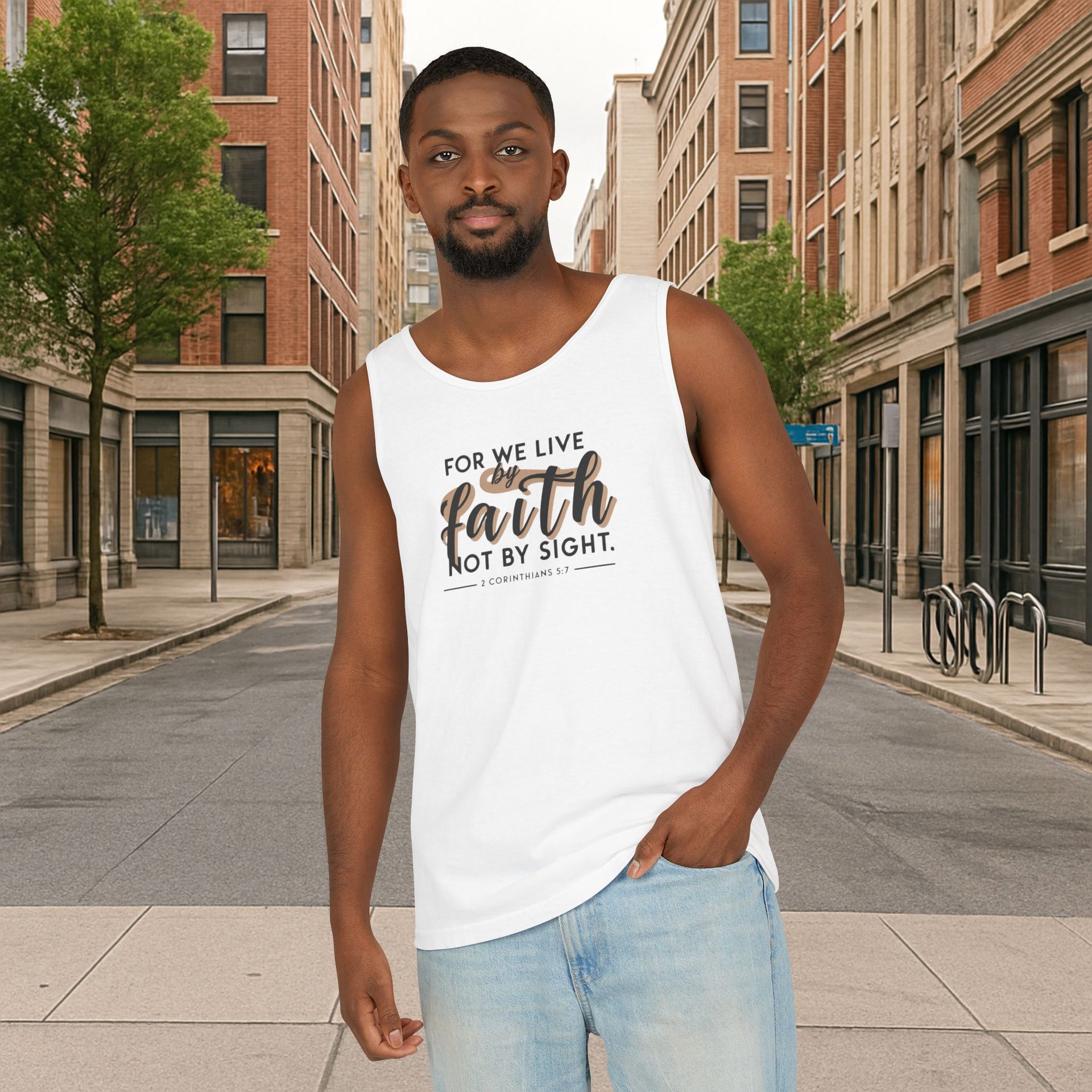 For We Live By Faith Unisex Relaxed Fit Tank Top - My Faith My Father