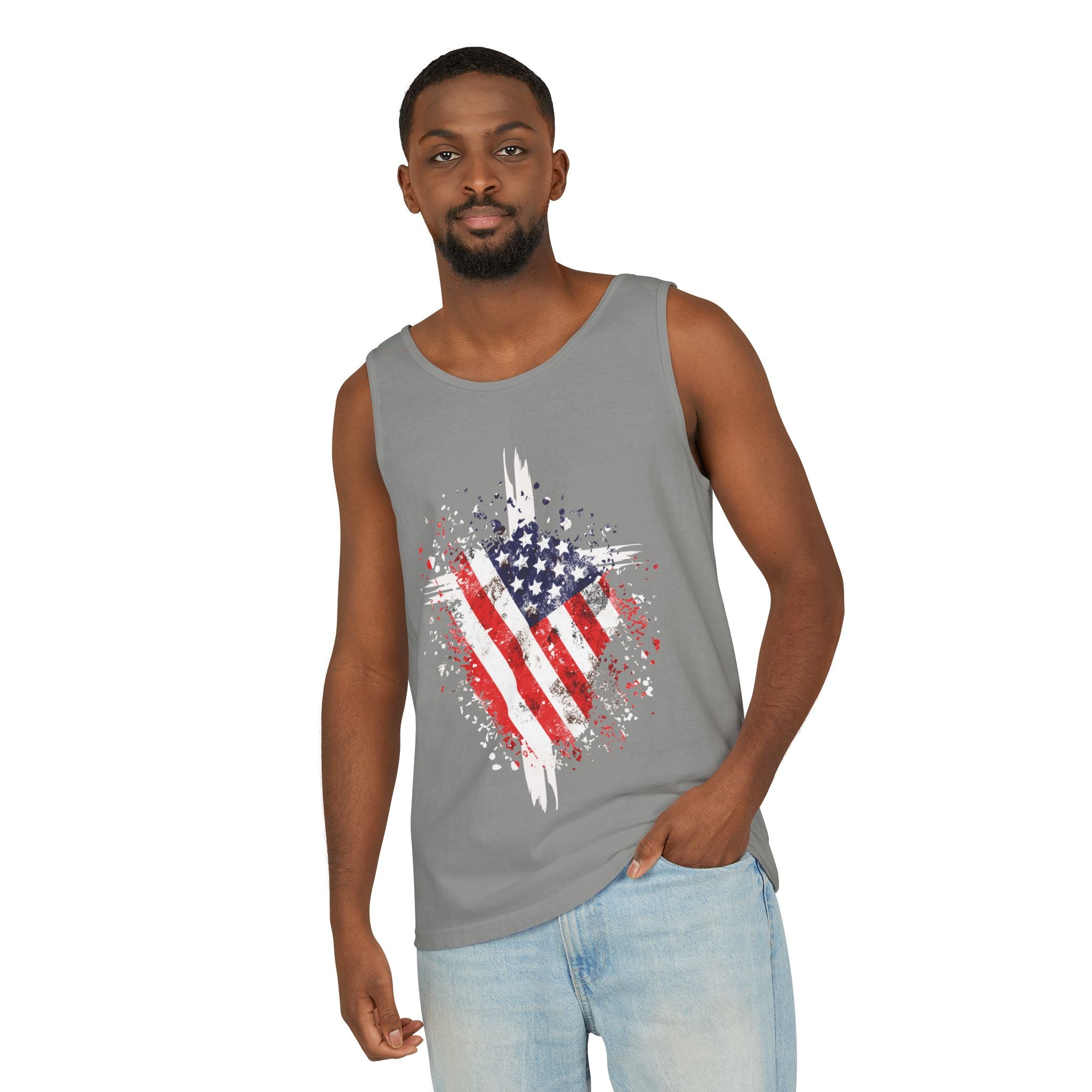 Flag With Cross Unisex Relaxed Fit Tank