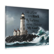 Psalm 18:2 Lighthouse Matte Canvas Wall Art - My Faith My Father
