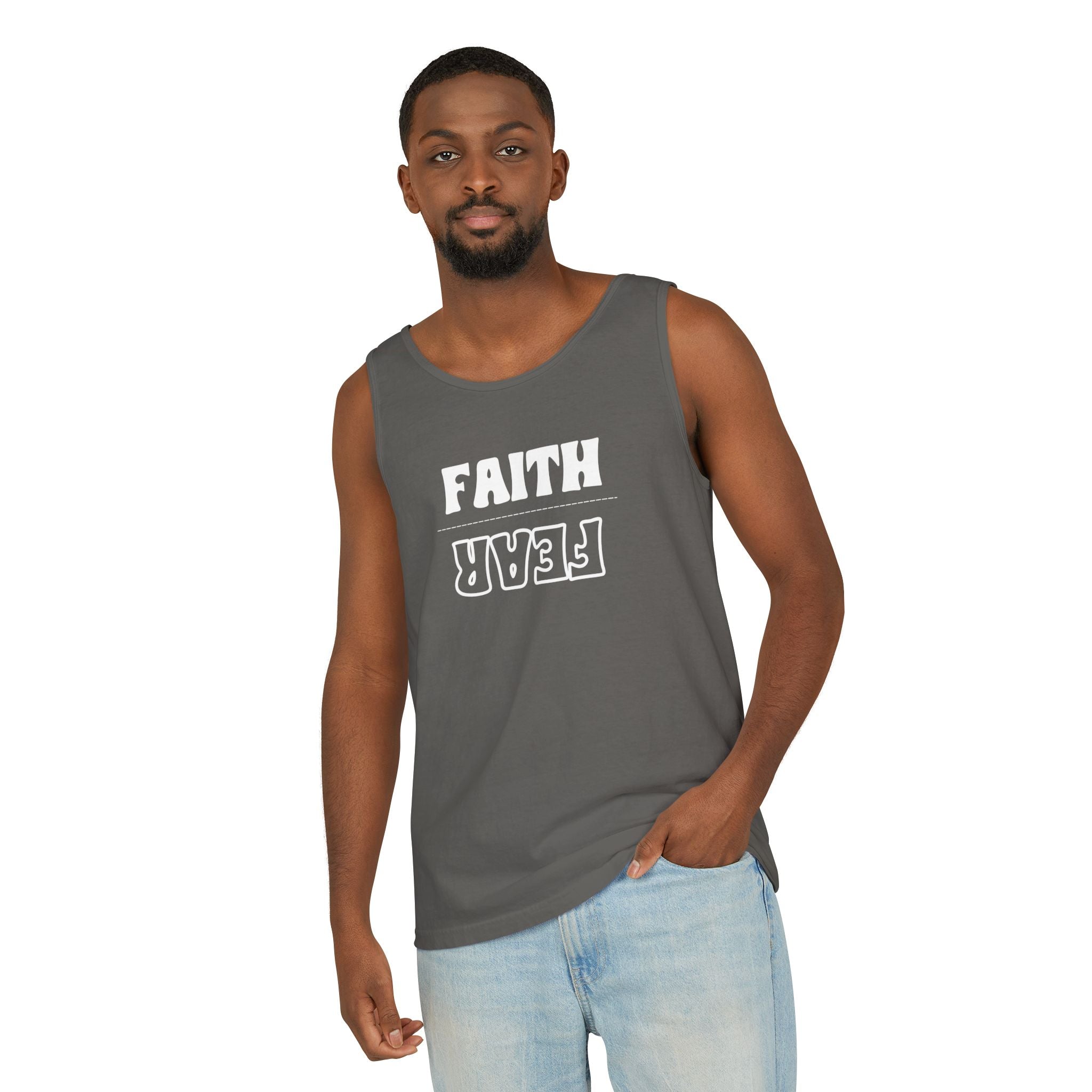 Faith Over Fear Unisex Tank Top, Inspirational Tank Top, Gender Neutral Muscle Tee, Religious Apparel, Christian Clothing