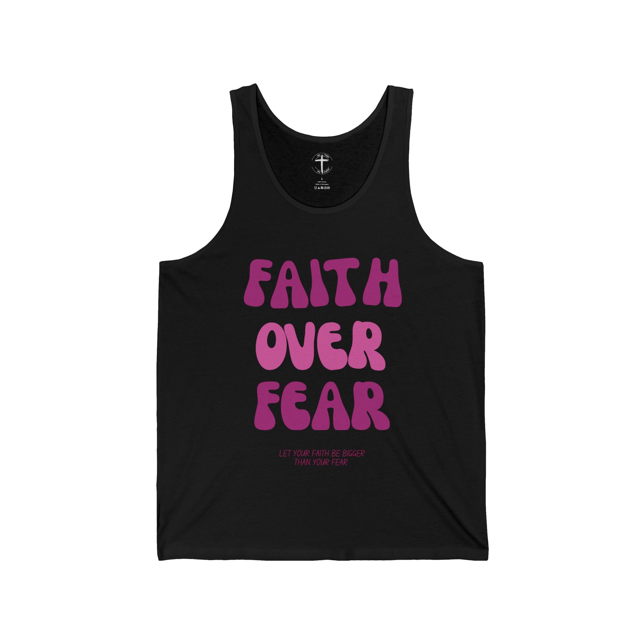 Faith Over Fear Unisex Jersey Tank Top, Inspirational Tank, Motivational Workout Shirt, Summer Casual Wear, Gift for Encouragement