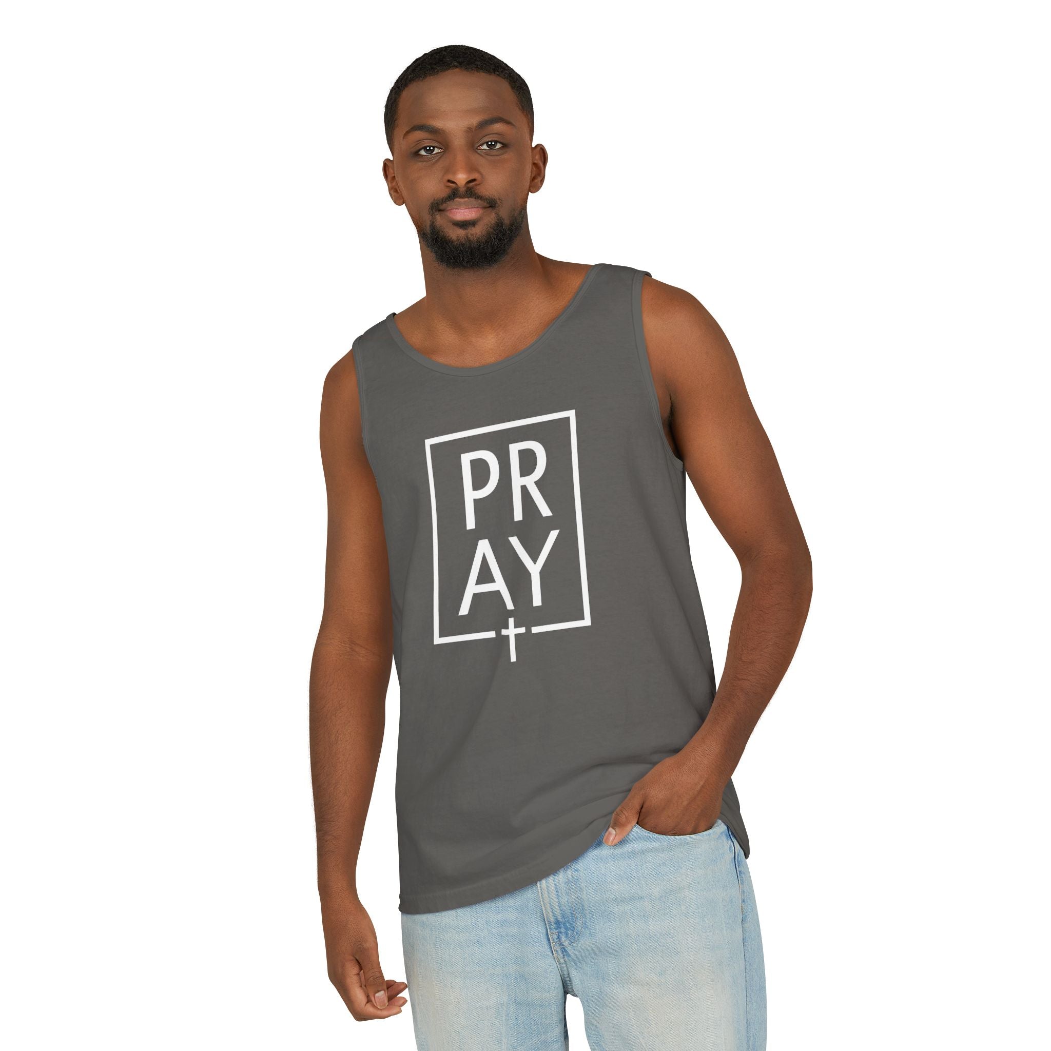 Pray + Cross Unisex Relaxed Fit Tank Top