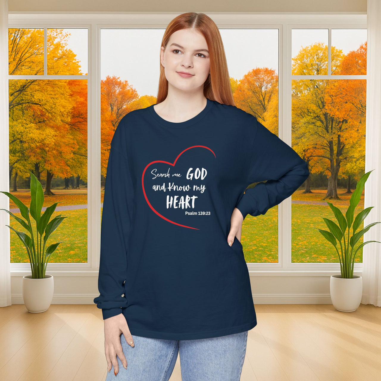 Search Me God Unisex Relaxed Fit Long Sleeve T-Shirt - My Faith My Father