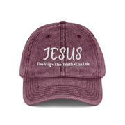 Embroidered Vintage Cap - Jesus The Way, The Truth, The Life Hat - My Faith My Father