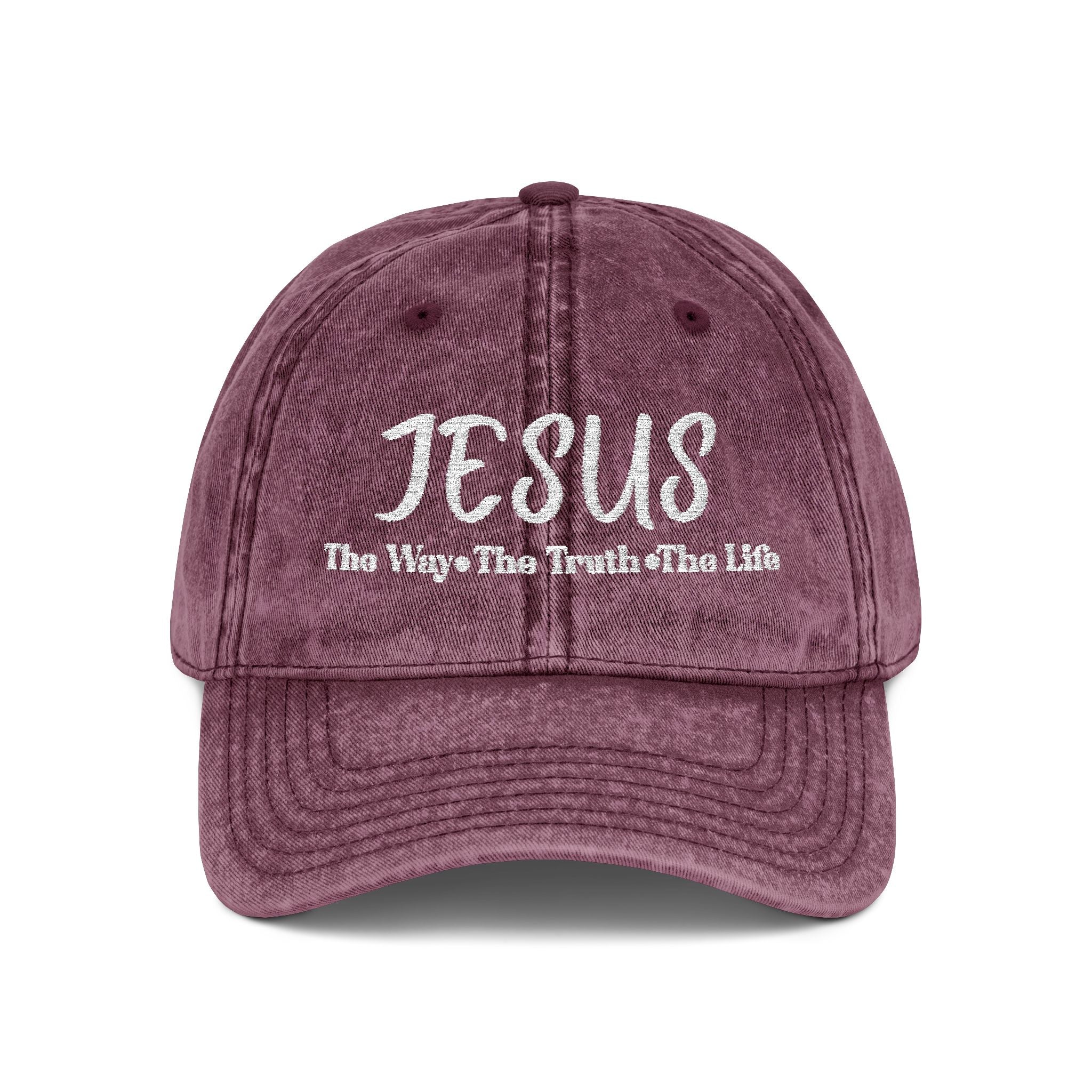 Embroidered Vintage Cap - Jesus The Way, The Truth, The Life Hat