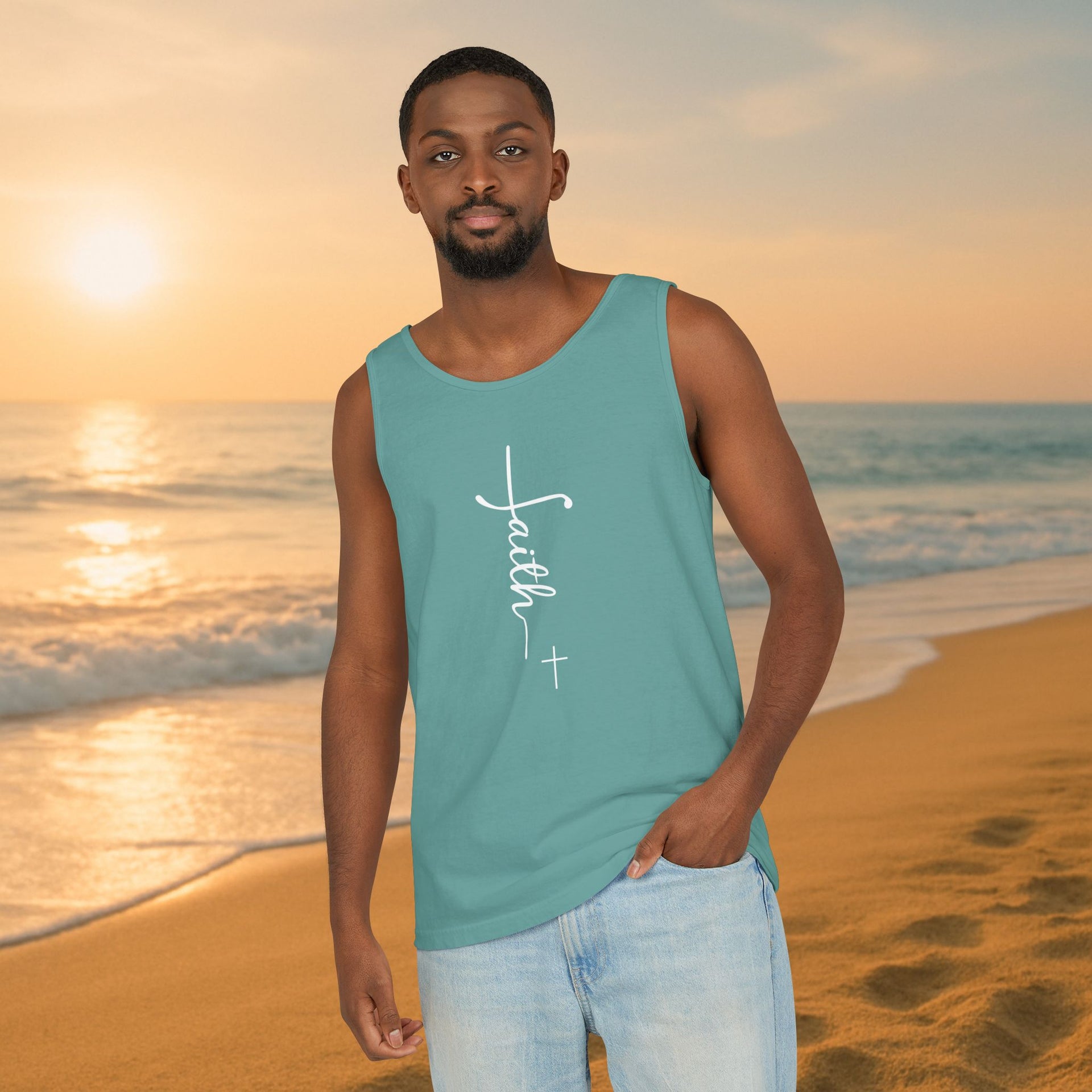 Faith + Cross Unisex Relaxed Fit Tank Top - My Faith My Father