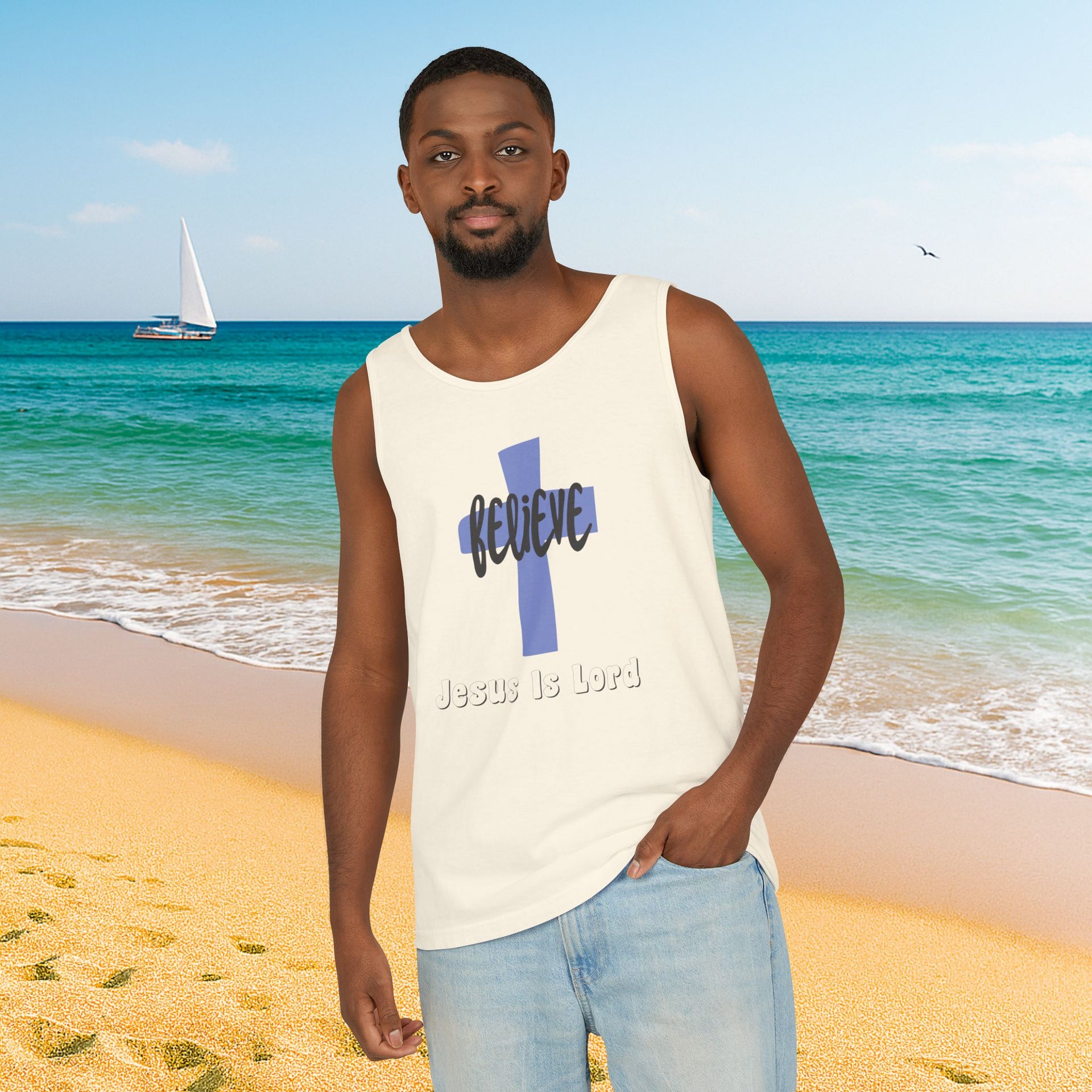 Believe Jesus Is Lord Unisex Relaxed Fit Tank Top - My Faith My Father
