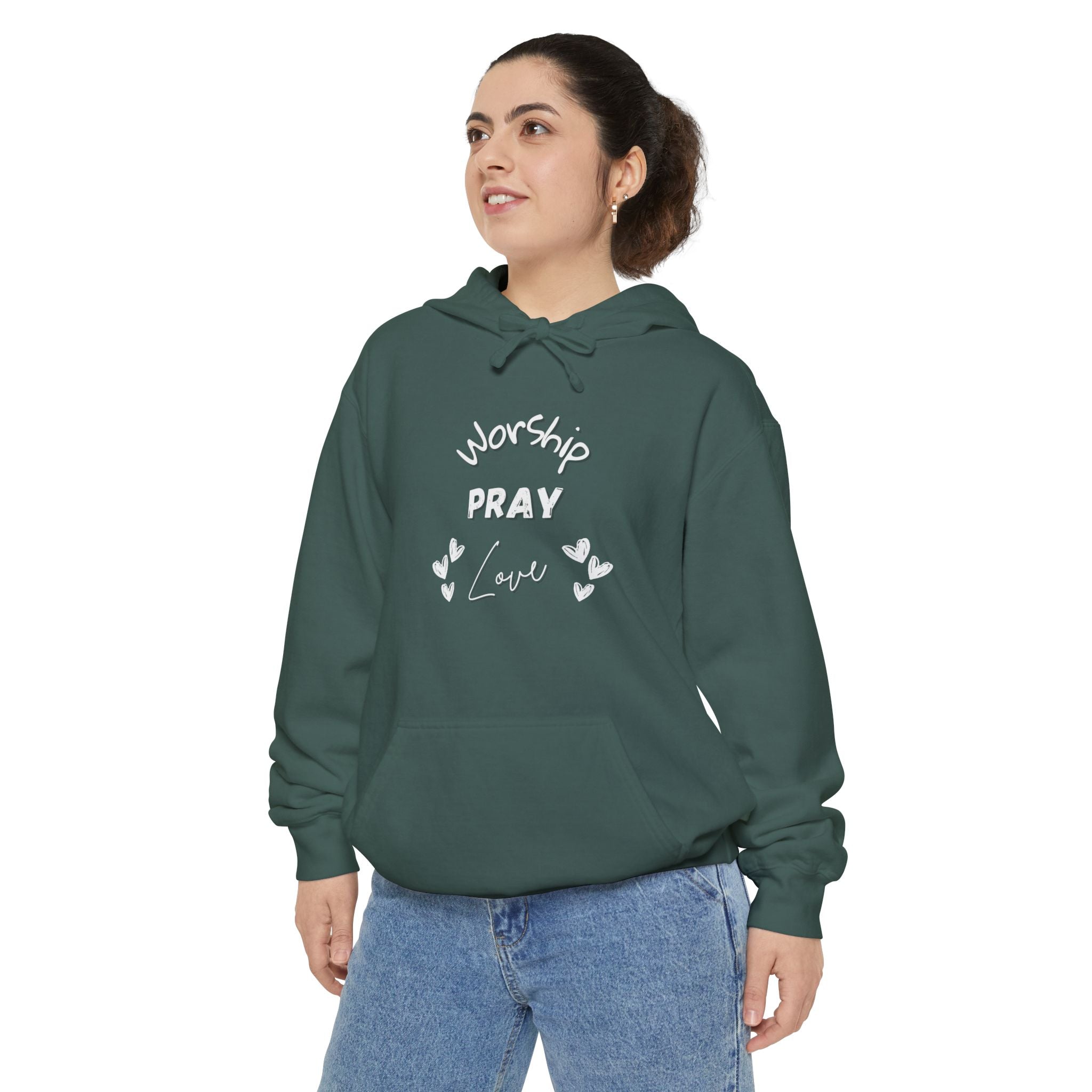 Worship, Pray, Love Unisex Relaxed Fit Hoodie