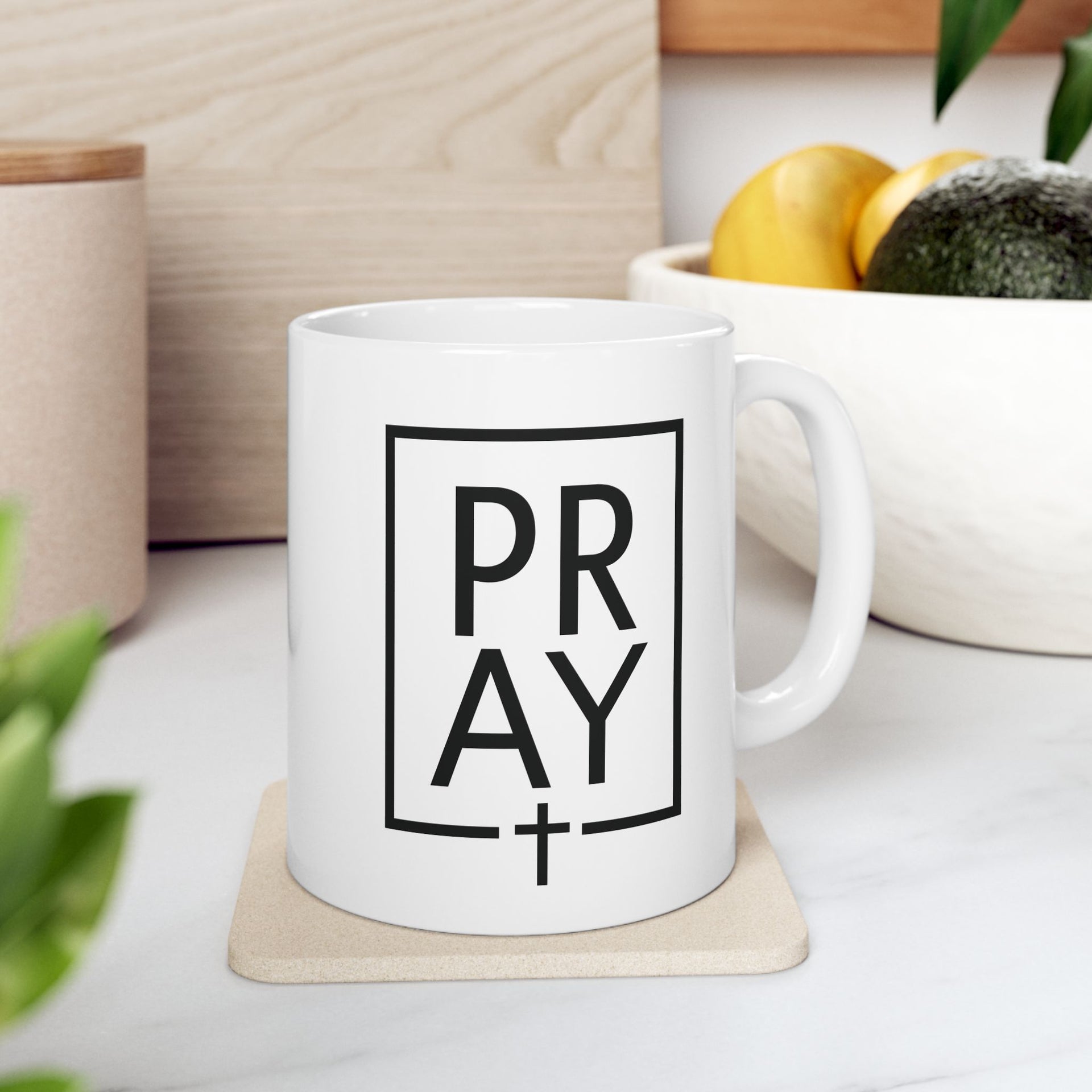 Pray  + Cross Ceramic Coffee Mug - My Faith My Father