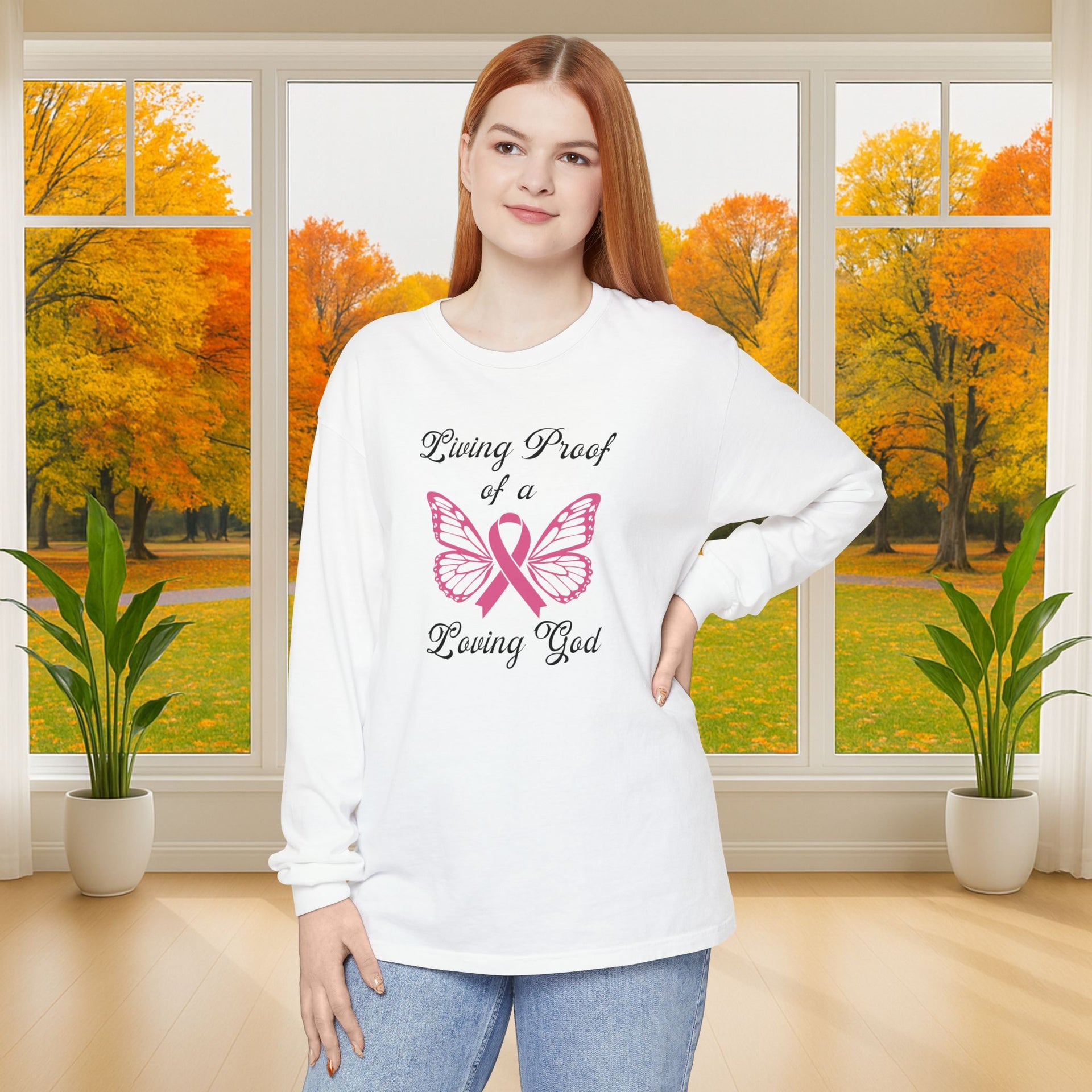 Living Proof Of A Loving God Butterfly Unisex Relaxed Fit Long Sleeve T-Shirt - My Faith My Father