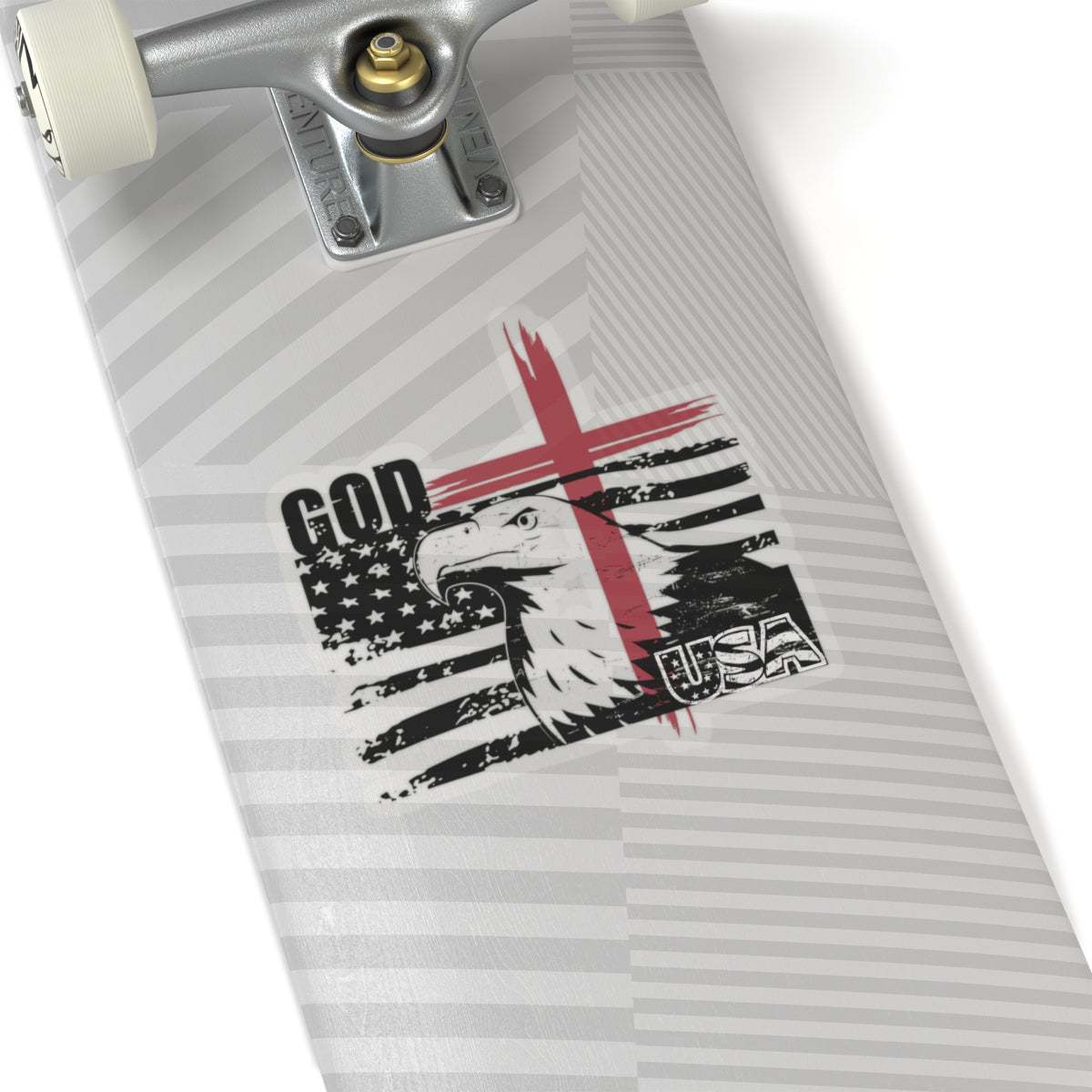 Flag With Cross & Eagle Kiss-Cut Stickers - My Faith My Father