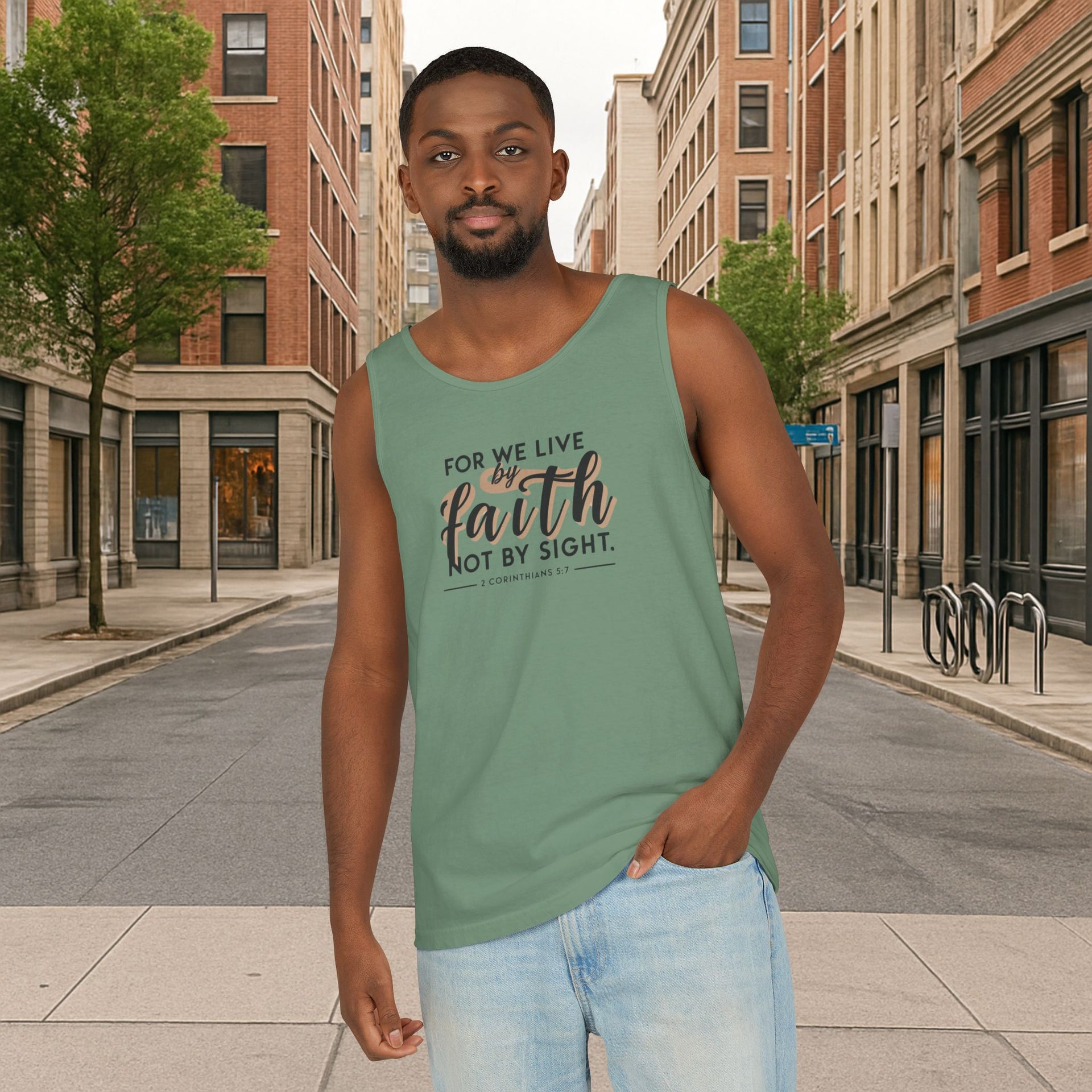 For We Live By Faith Unisex Relaxed Fit Tank Top - My Faith My Father