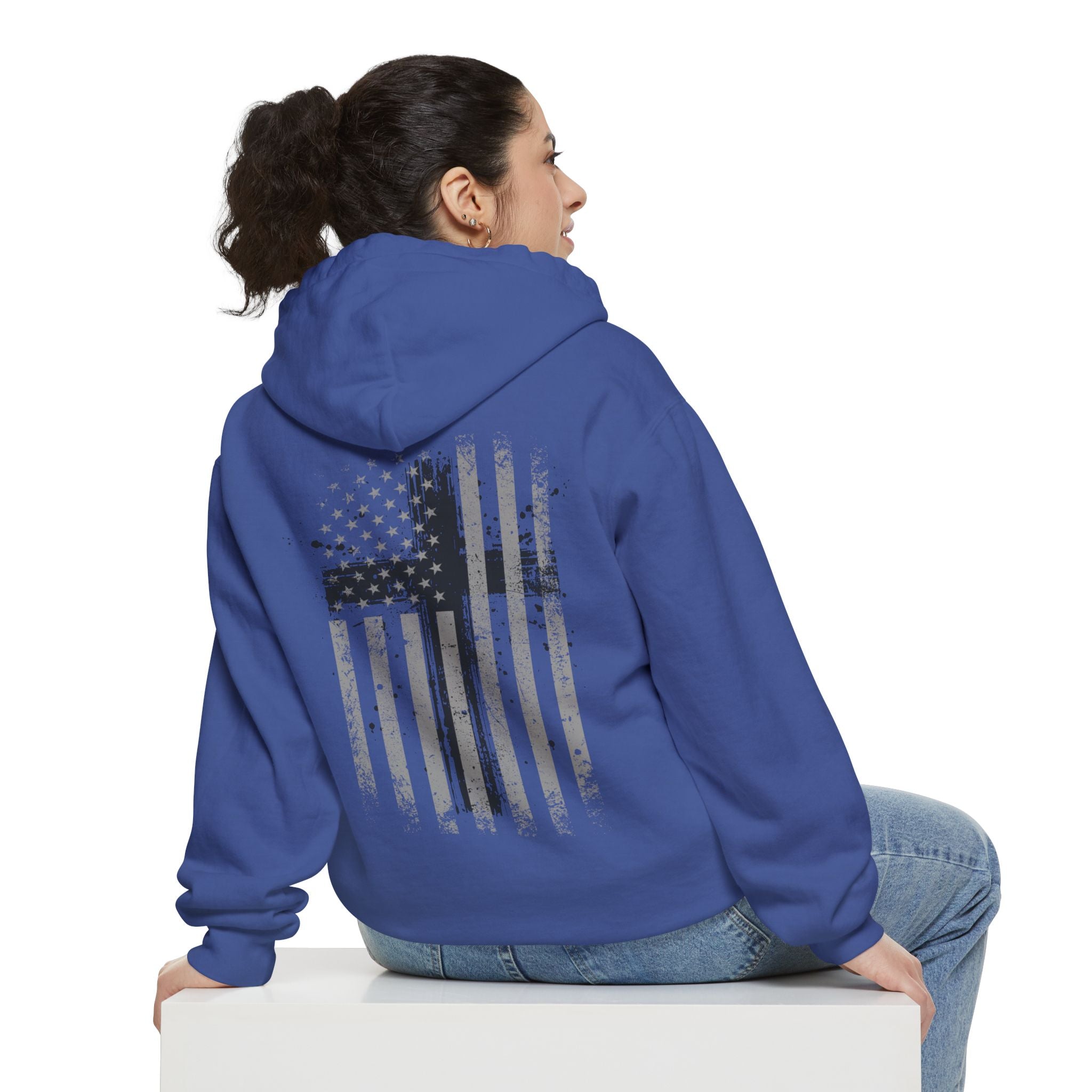 Flag With Cross Unisex Relaxed Fit Hoodie