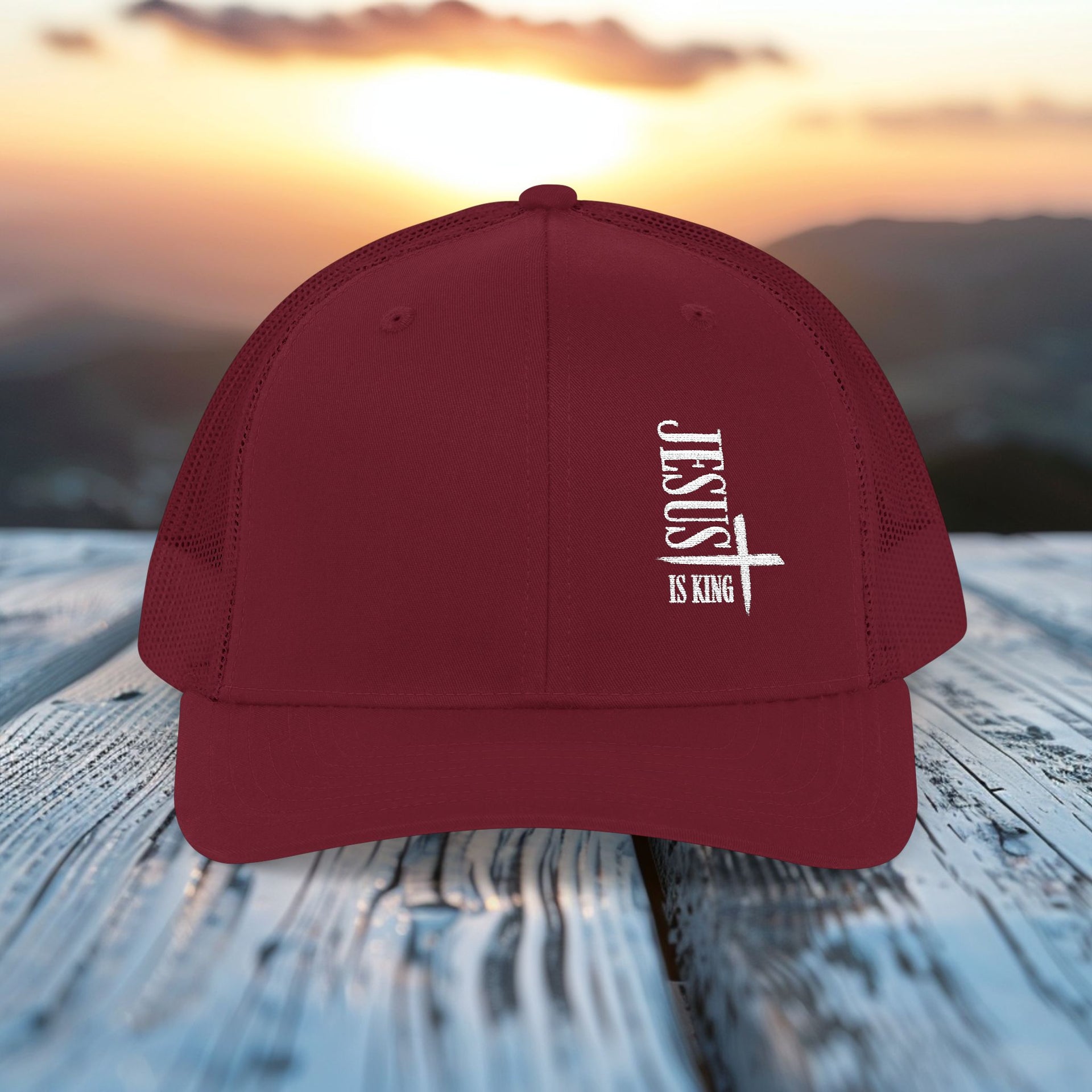 Jesus Is King Snapback Trucker Hat - My Faith My Father