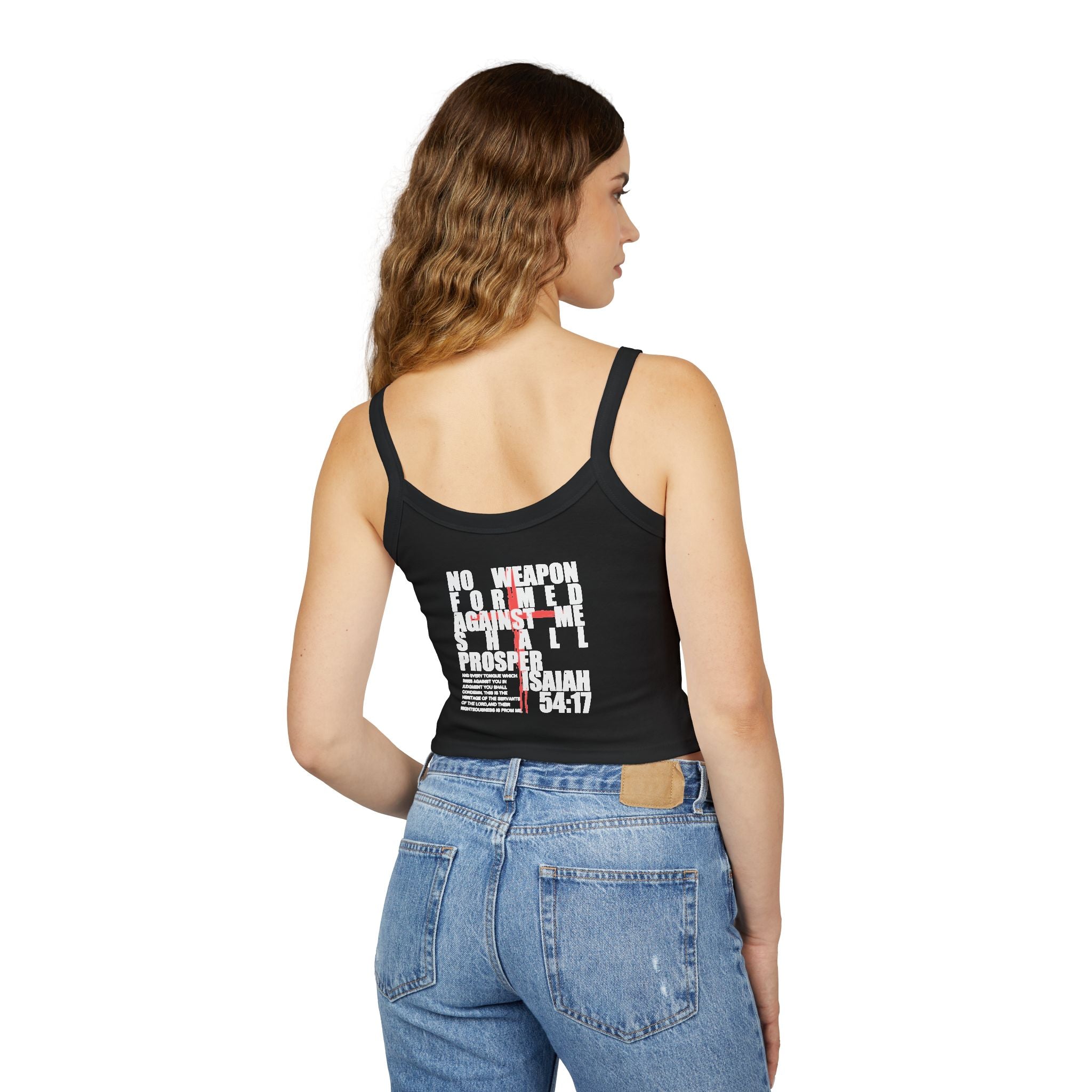Isaiah 54:17 No Weapon Formed Against Me Women's Spaghetti Strap Tank Top