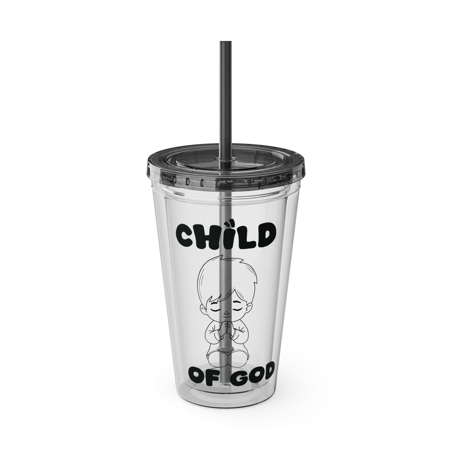 Child of God (Boy) Sunsplash 16oz Tumbler With Straw - My Faith My Father