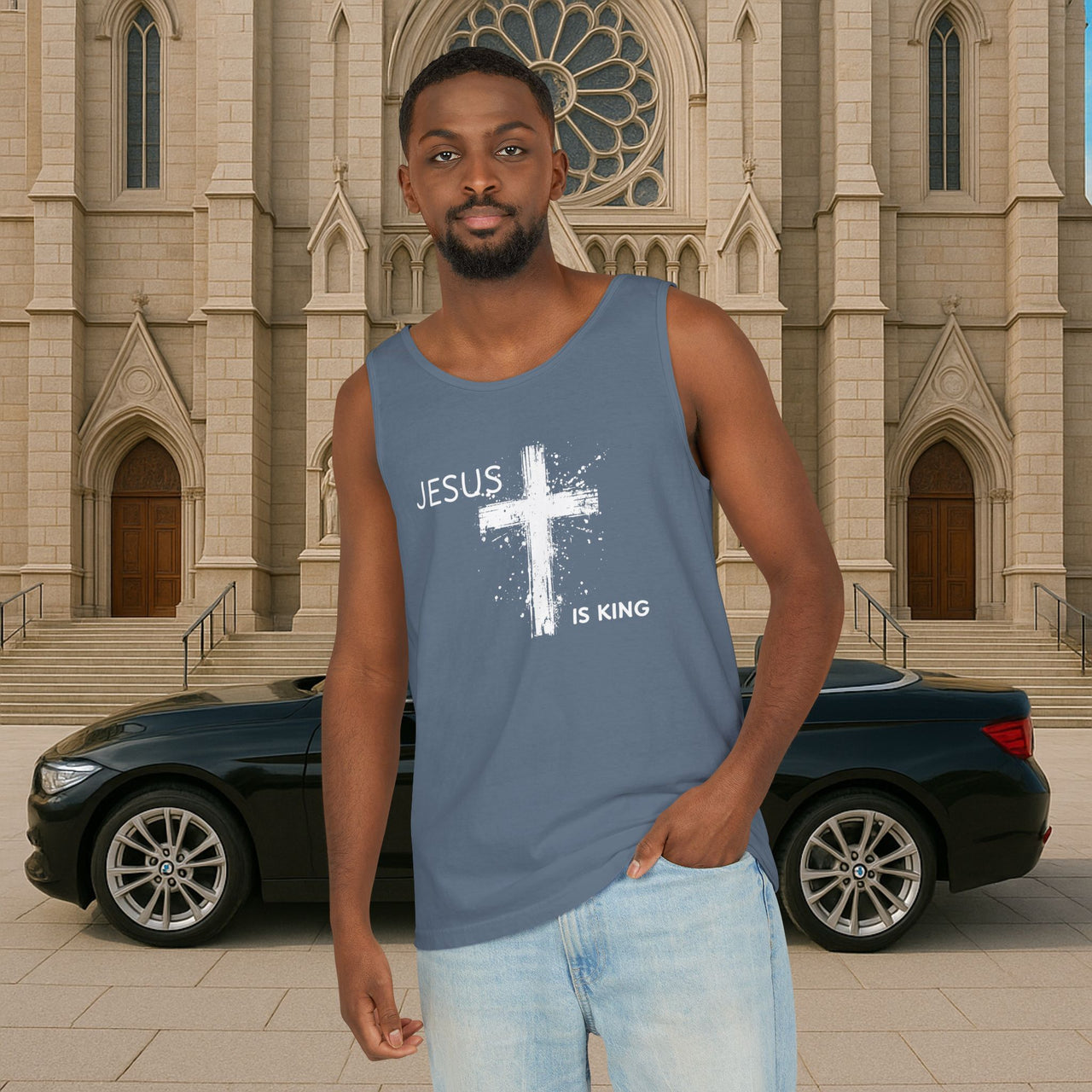 Jesus Is King Unisex Relaxed Fit Tank Top - My Faith My Father