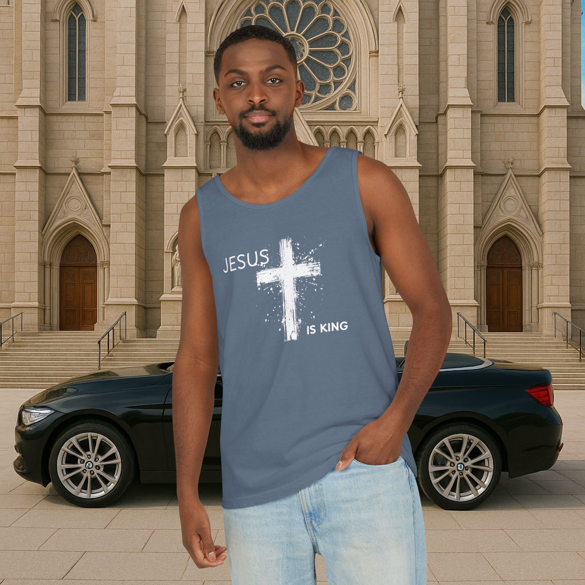 Jesus Is King Unisex Relaxed Fit Tank Top - My Faith My Father