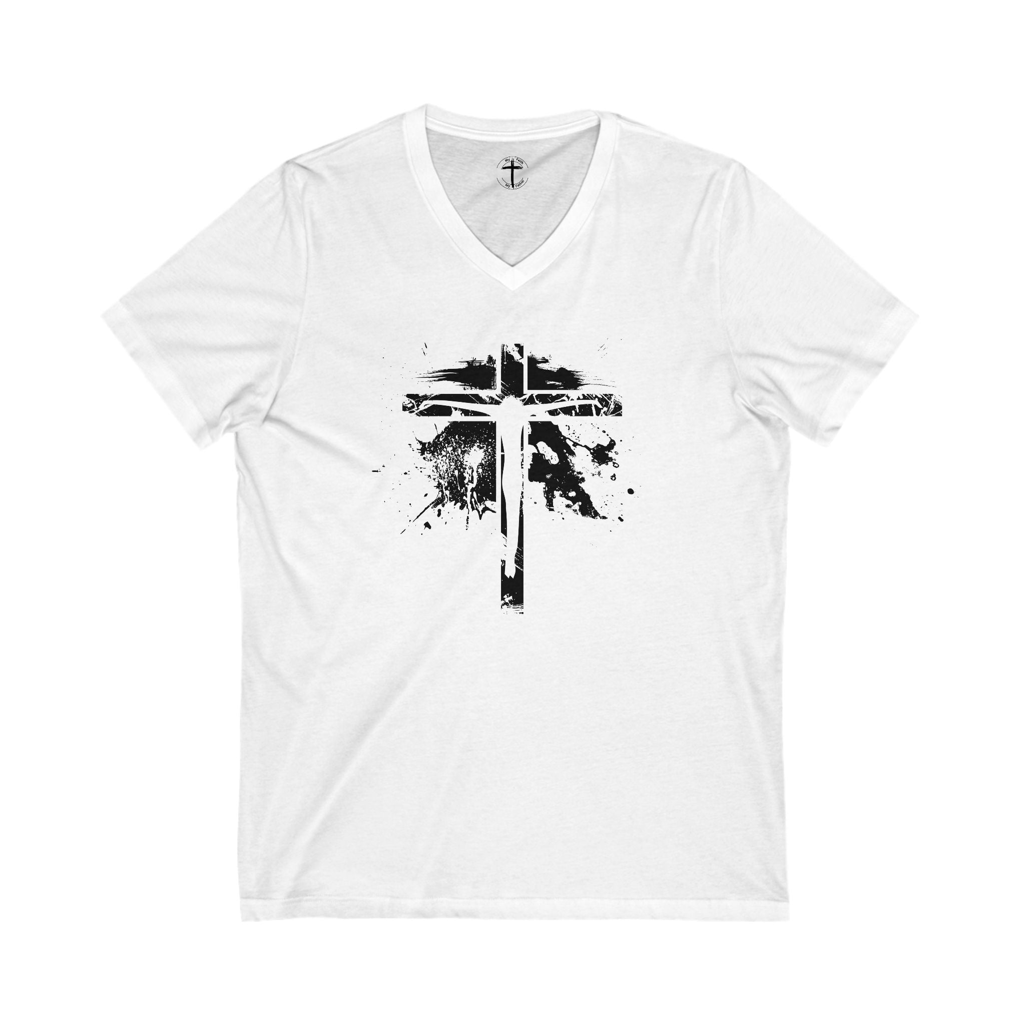 Jesus On Cross Unisex V-Neck T-Shirt