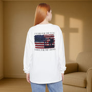 I Stand for the Flag, I Kneel for the Cross Unisex Relaxed Fit Long Sleeve T-Shirt - My Faith My Father