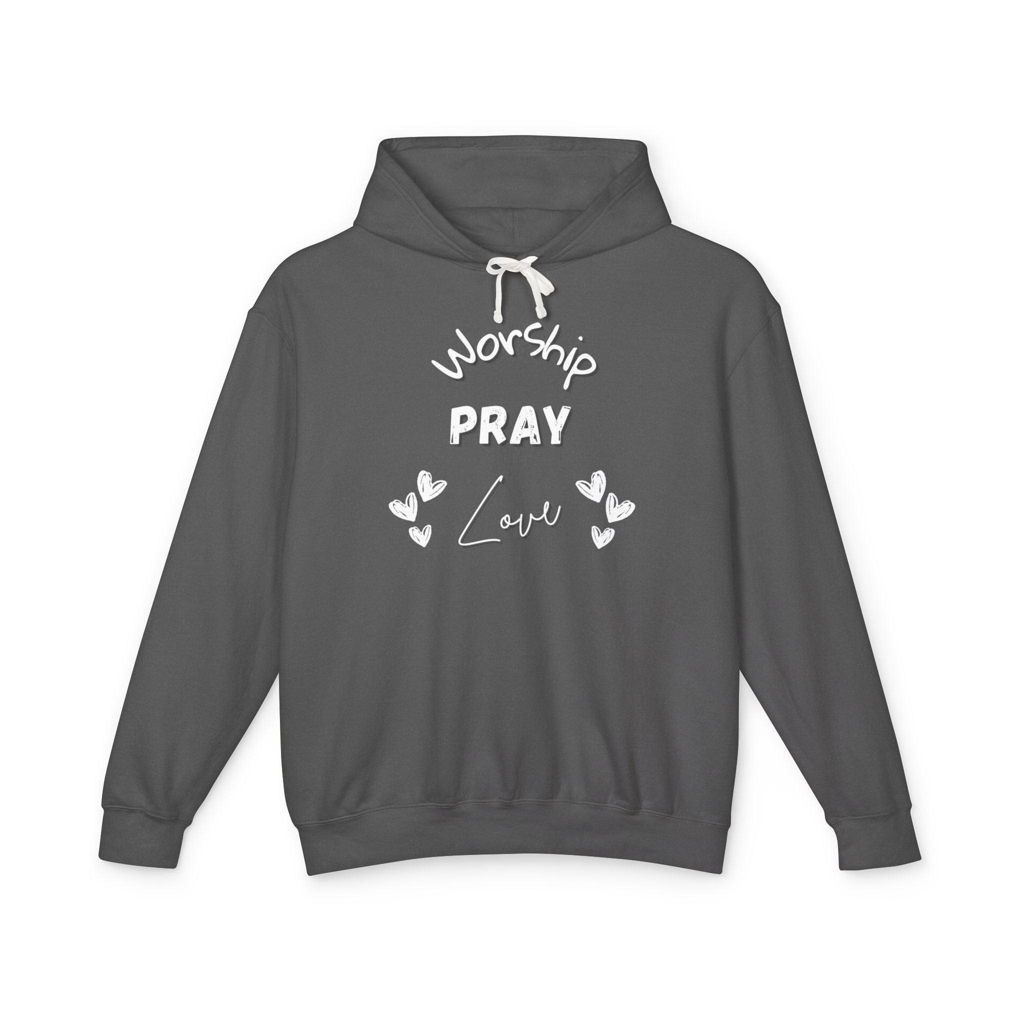 Worship, Pray, Love Unisex Lightweight Hooded Sweatshirt