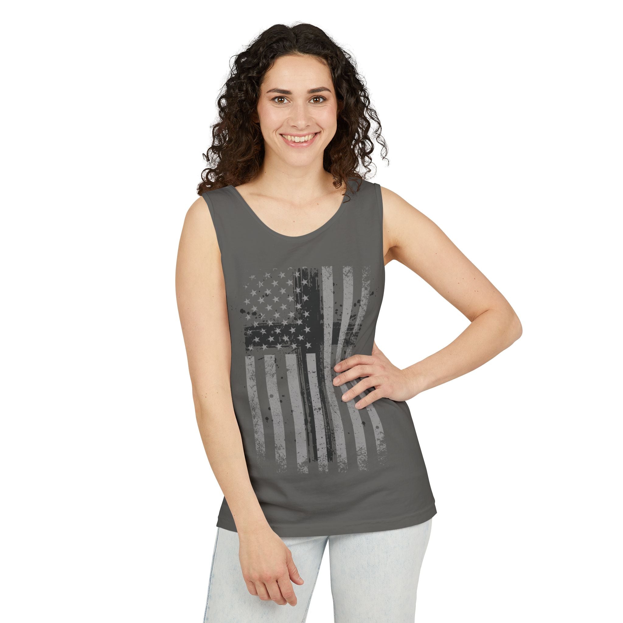 Flag With Cross Unisex Relaxed Fit Tank