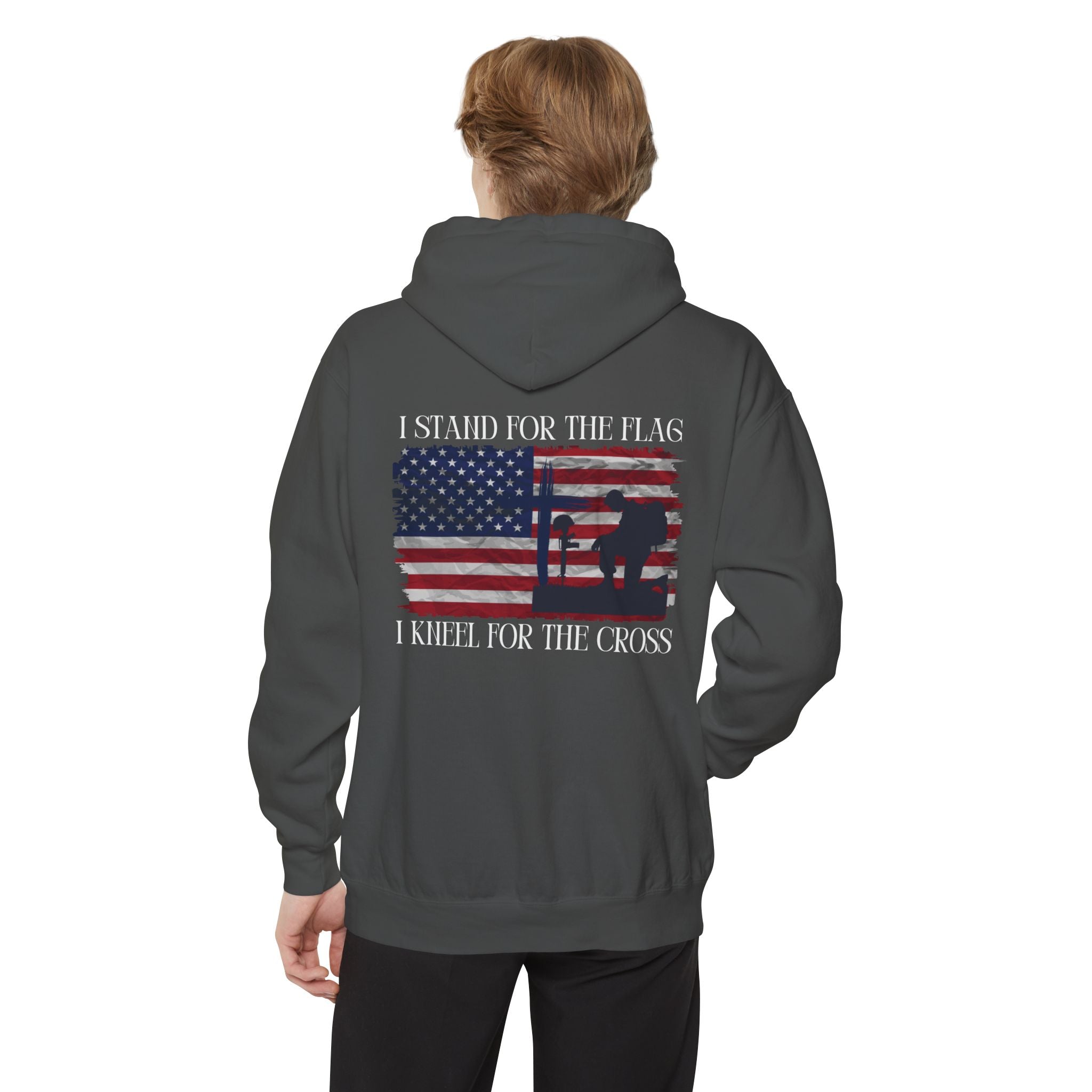 I Stand for the Flag, I Kneel for the Cross Unisex Relaxed Fit Hoodie