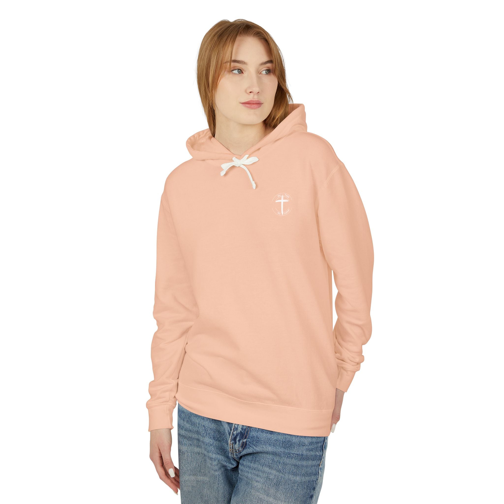 God Will Never Leave You Unisex Relaxed Fit Lightweight Hooded Sweatshirt