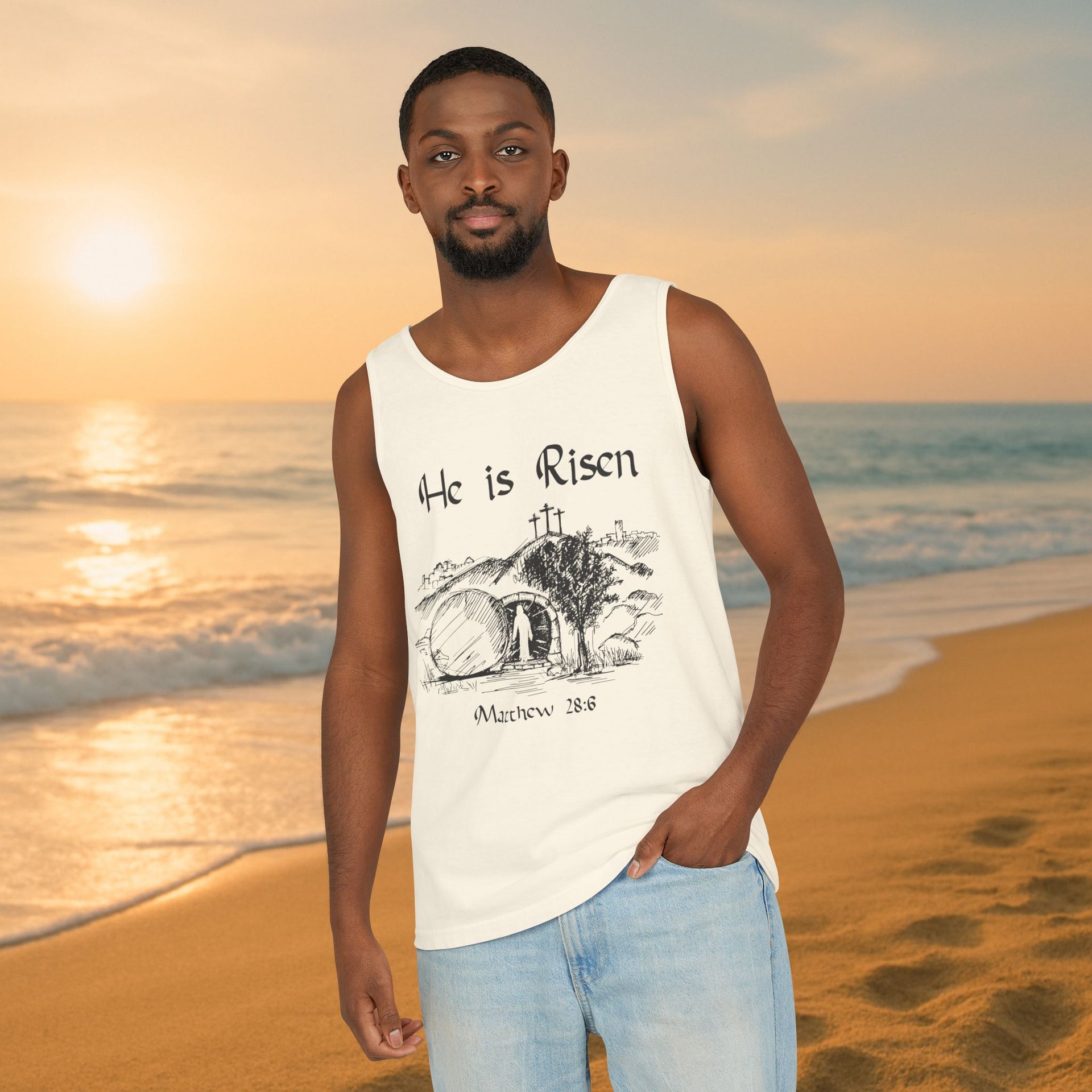 He Is Risen Unisex Relaxed Fit Tank Top - My Faith My Father