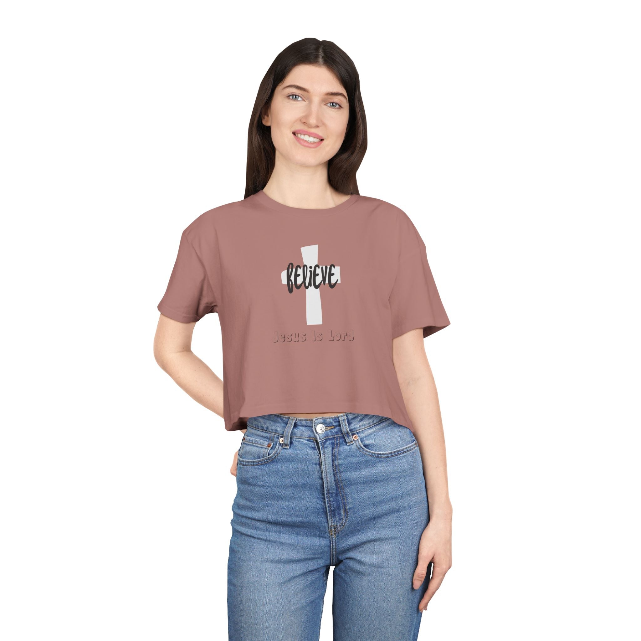 Believe Jesus Is Lord Women's Crop Tee