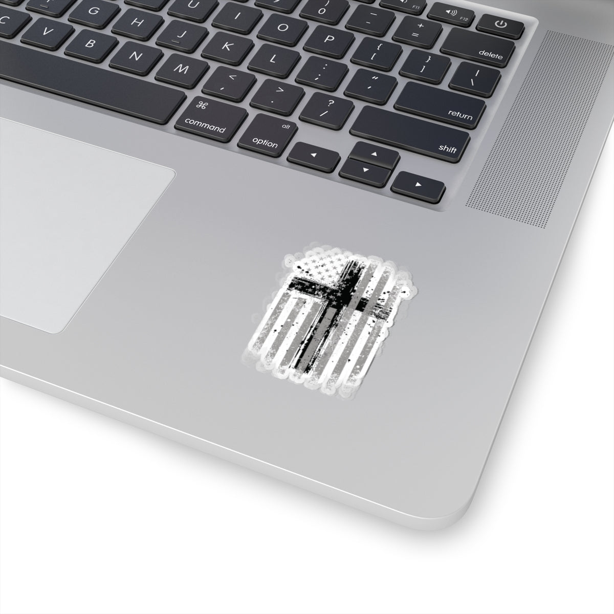 American Flag With Cross Kiss-Cut Stickers